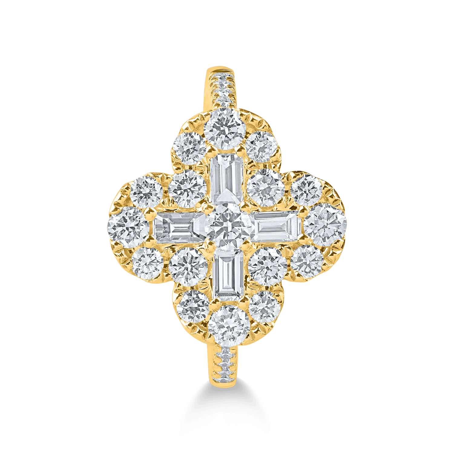 Inel geometric din aur galben cu diamante – Teilor Inel geometric din aur galben cu diamante - Teilor