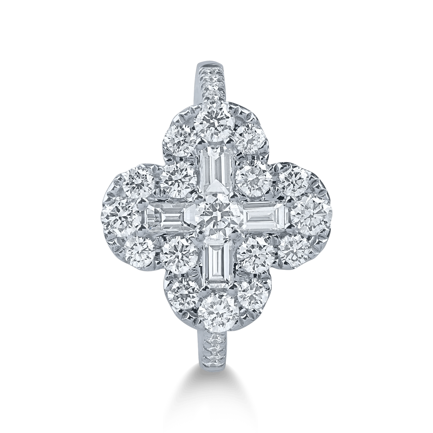 Inel geometric din aur alb cu diamante – Teilor Inel geometric din aur alb cu diamante - Teilor
