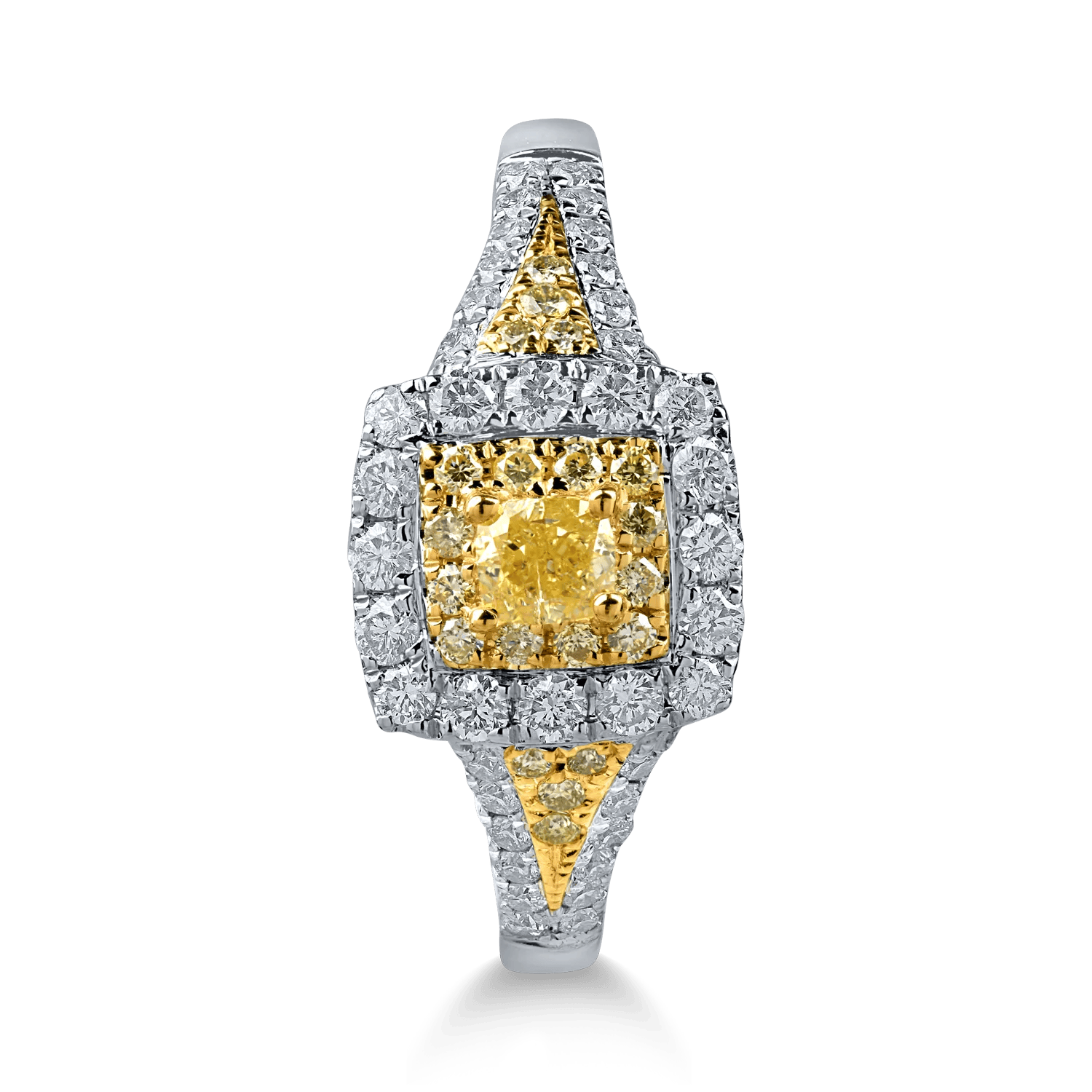 Inel din aur alb-galben cu diamante – Teilor Inel din aur alb-galben cu diamante – Teilor