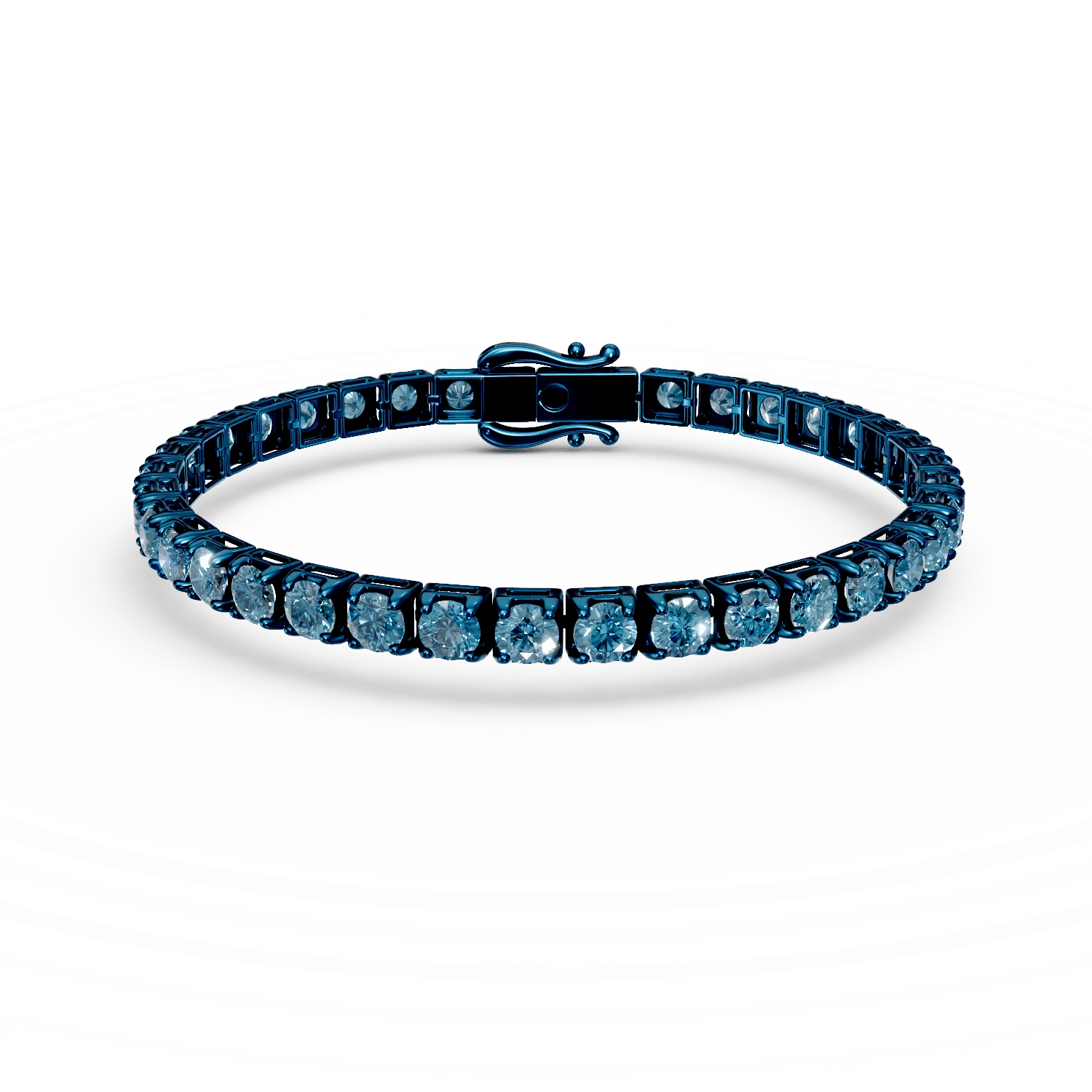 Brățară tennis din aur albastru cu diamante albastre de 5.9ct Brățară tennis din aur albastru cu diamante albastre de 5.9ct