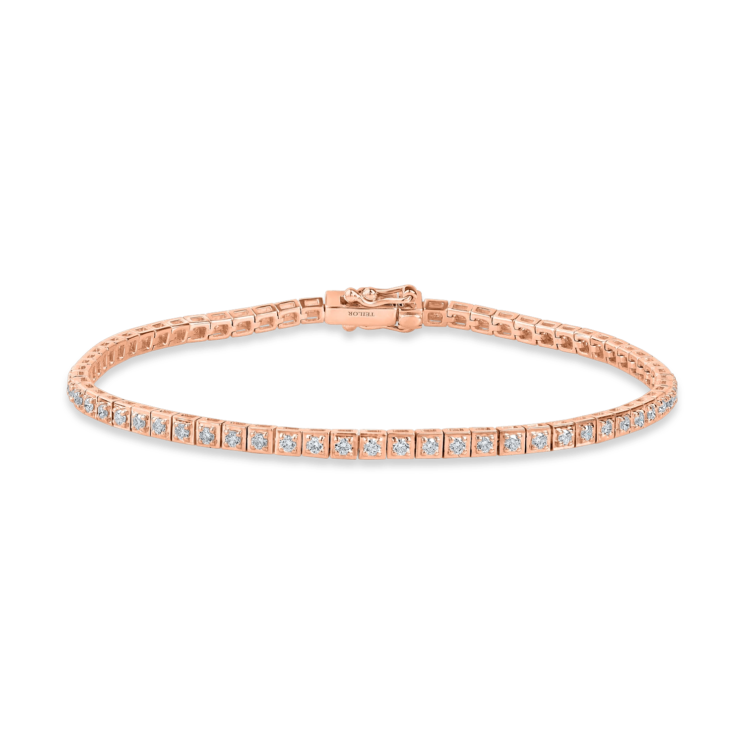 Brățară tennis din aur roz cu diamante de 0.9ct Brățară tennis din aur roz cu diamante de 0.9ct