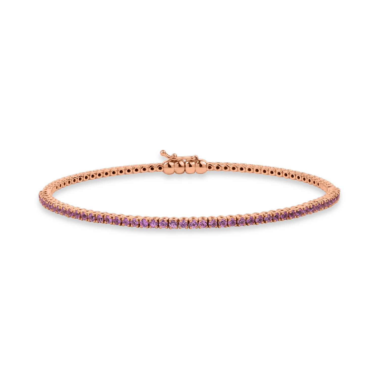 Brățară din aur roz cu safire roz de 1.3ct Brățară din aur roz cu safire roz de 1.3ct