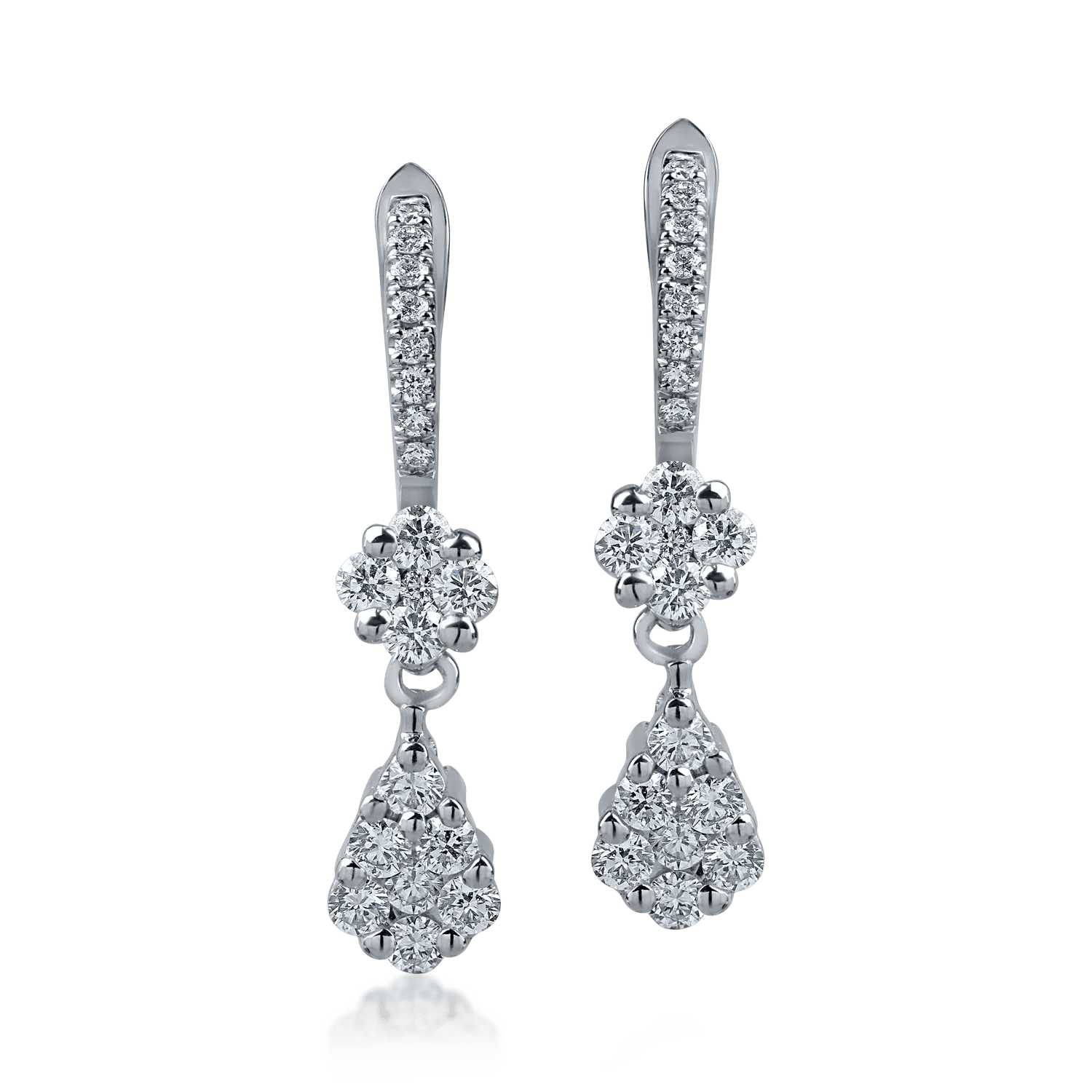 Cercei din aur alb cu diamante 0.92ct Cercei din aur alb cu diamante 0.92ct