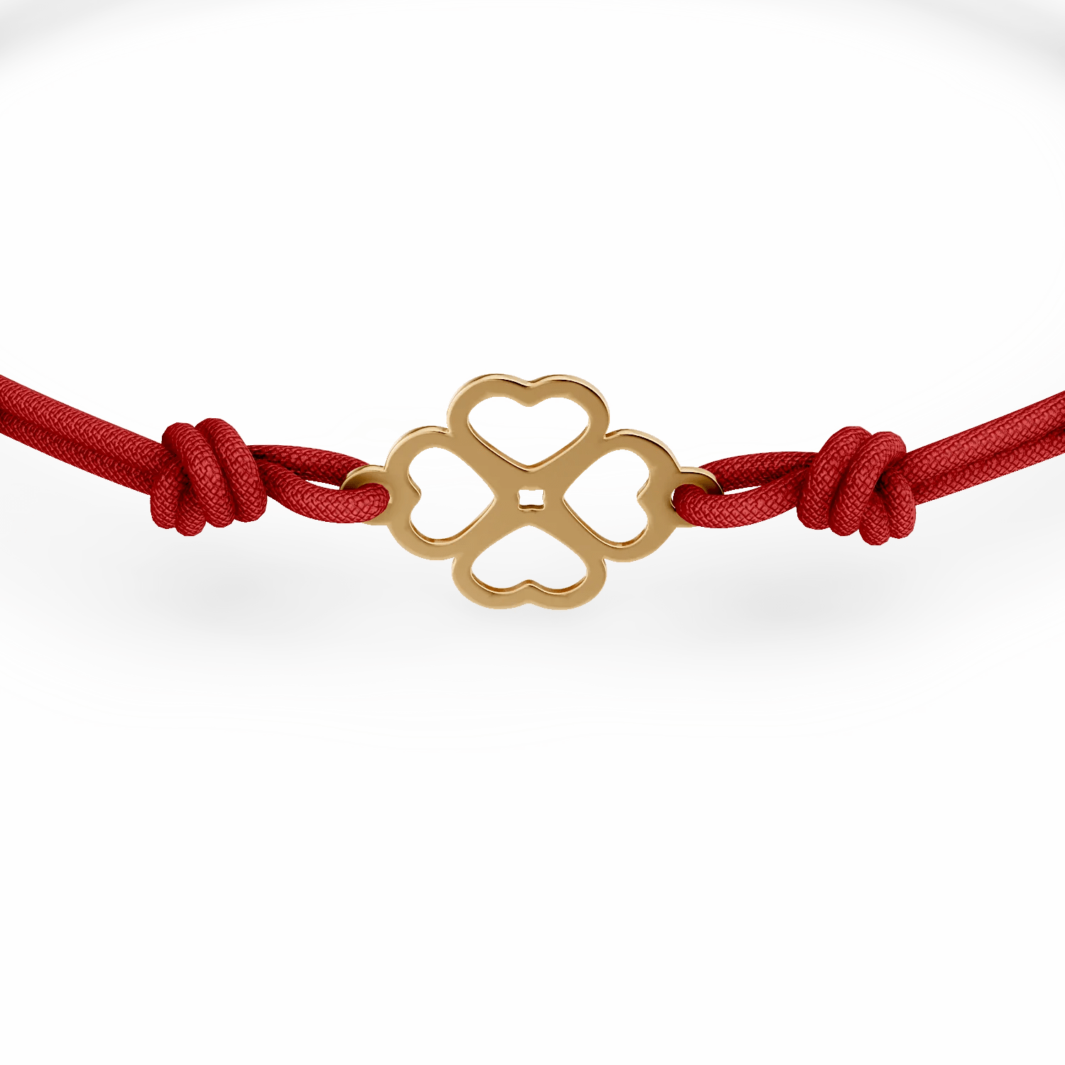 Brățară cu șnur și pandantiv trifoi aur Brățară cu șnur și pandantiv trifoi aur