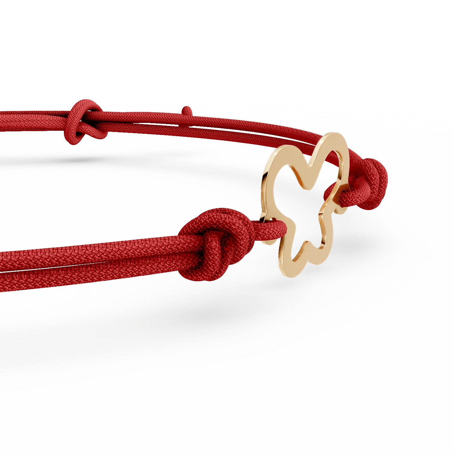 Brățară șnur cu pandantiv inimioare aur galben Brățară șnur cu pandantiv inimioare aur galben