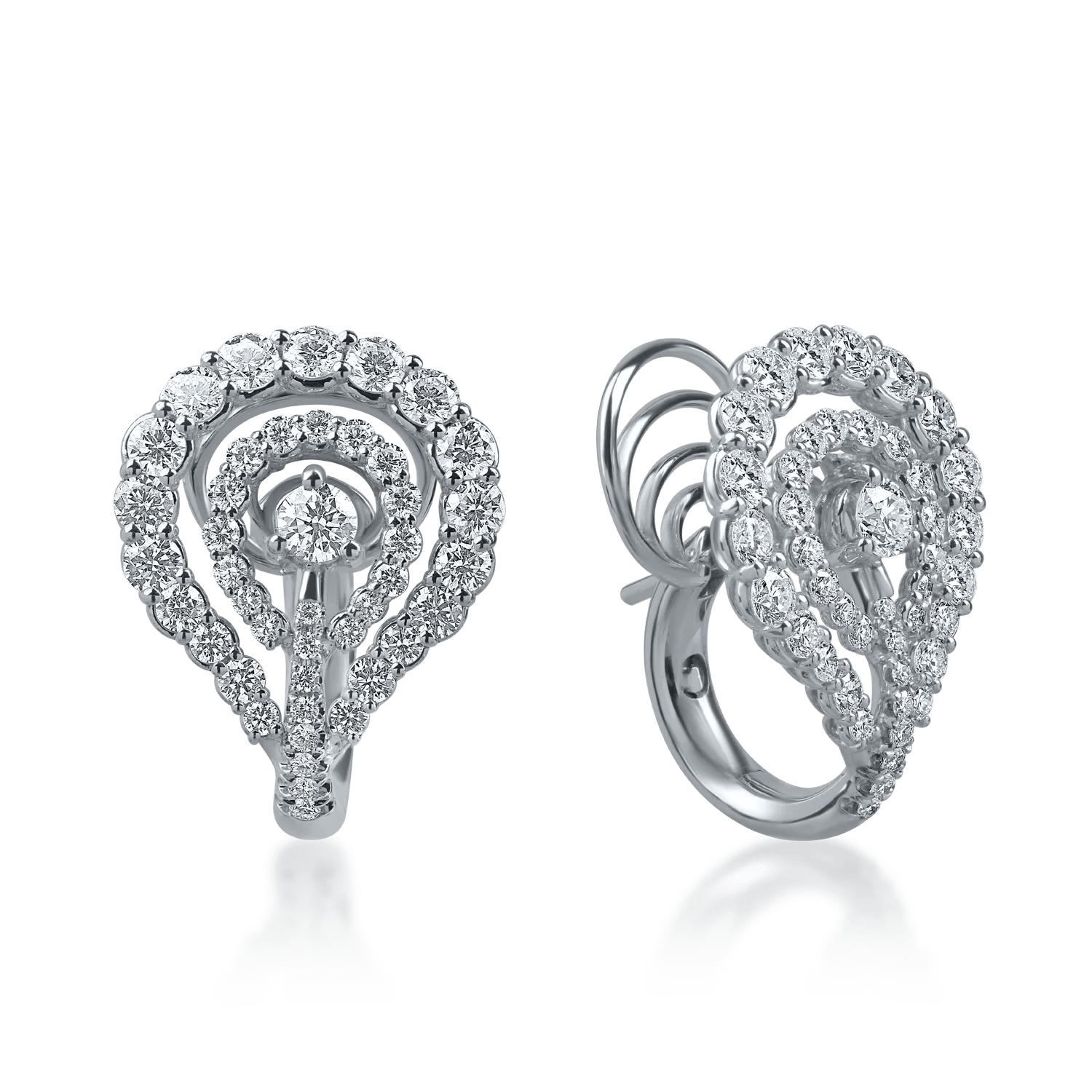 Cercei din aur alb cu diamante de 2.36ct Cercei din aur alb cu diamante de 2.36ct