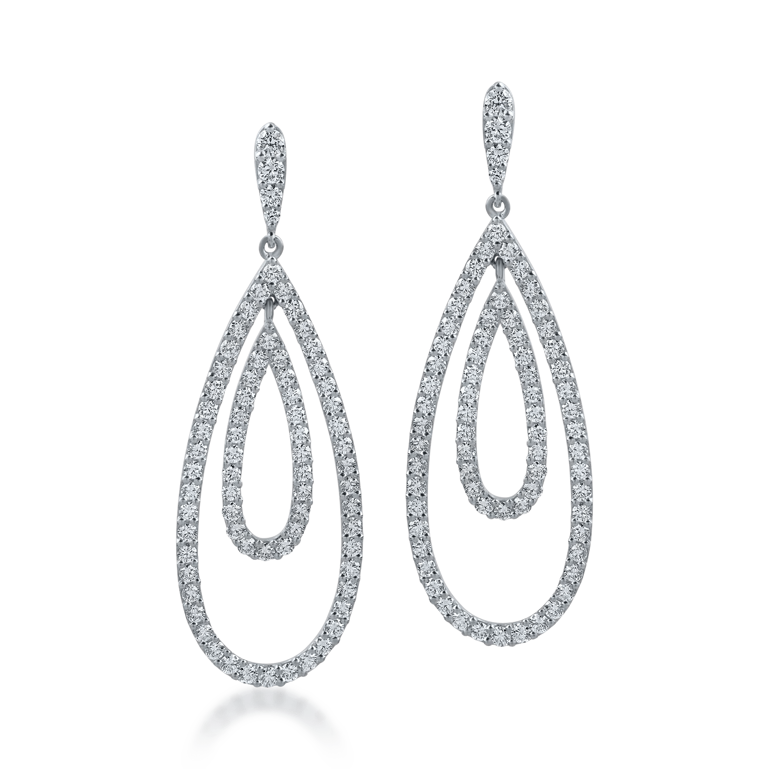 Cercei aur alb cu diamante de 2.7ct Cercei aur alb cu diamante de 2.7ct