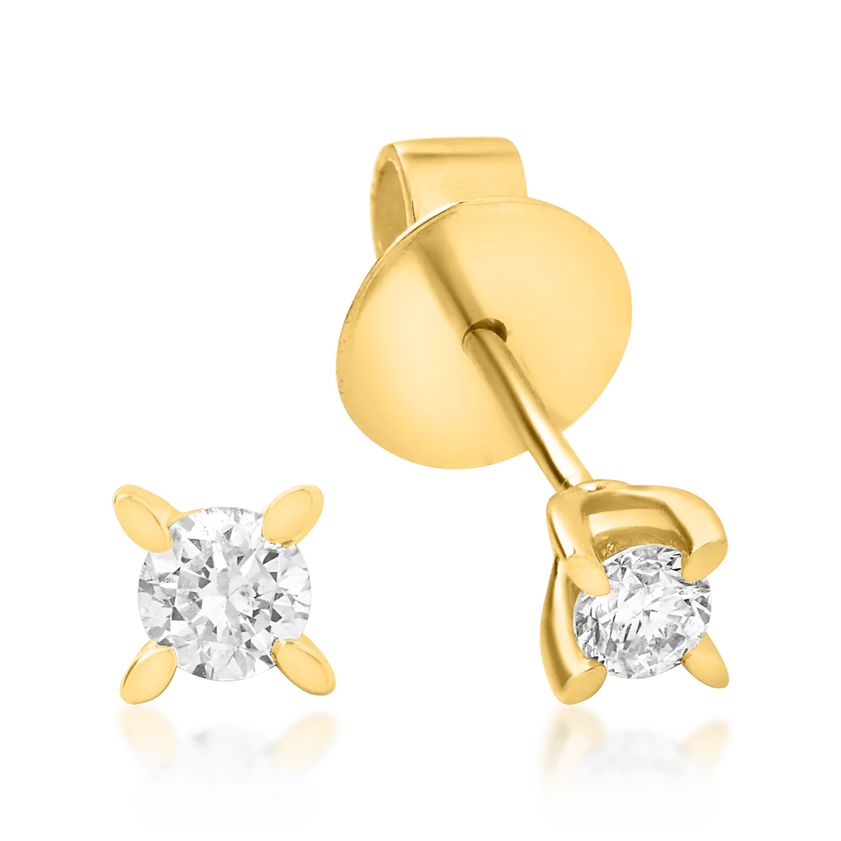 Cercei din aur galben cu diamante solitaire de 0.5ct Cercei din aur galben cu diamante solitaire de 0.5ct