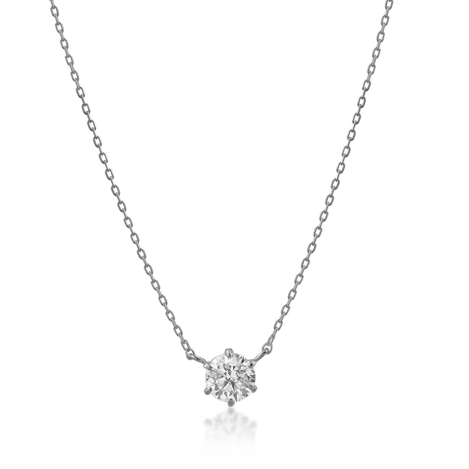 Lanț din aur alb cu pandantiv și diamant de 0.4ct Lanț din aur alb cu pandantiv și diamant de 0.4ct
