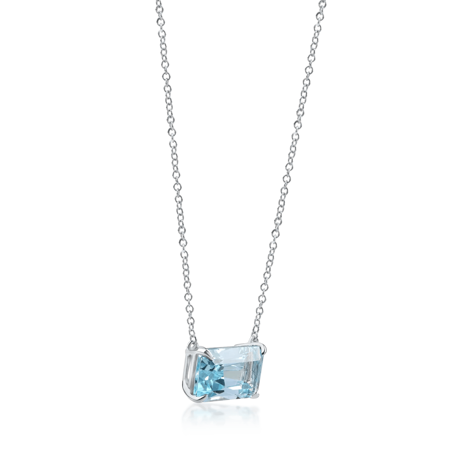 Lanț din aur alb cu topaz albastru de 2.4ct Lanț din aur alb cu topaz albastru de 2.4ct