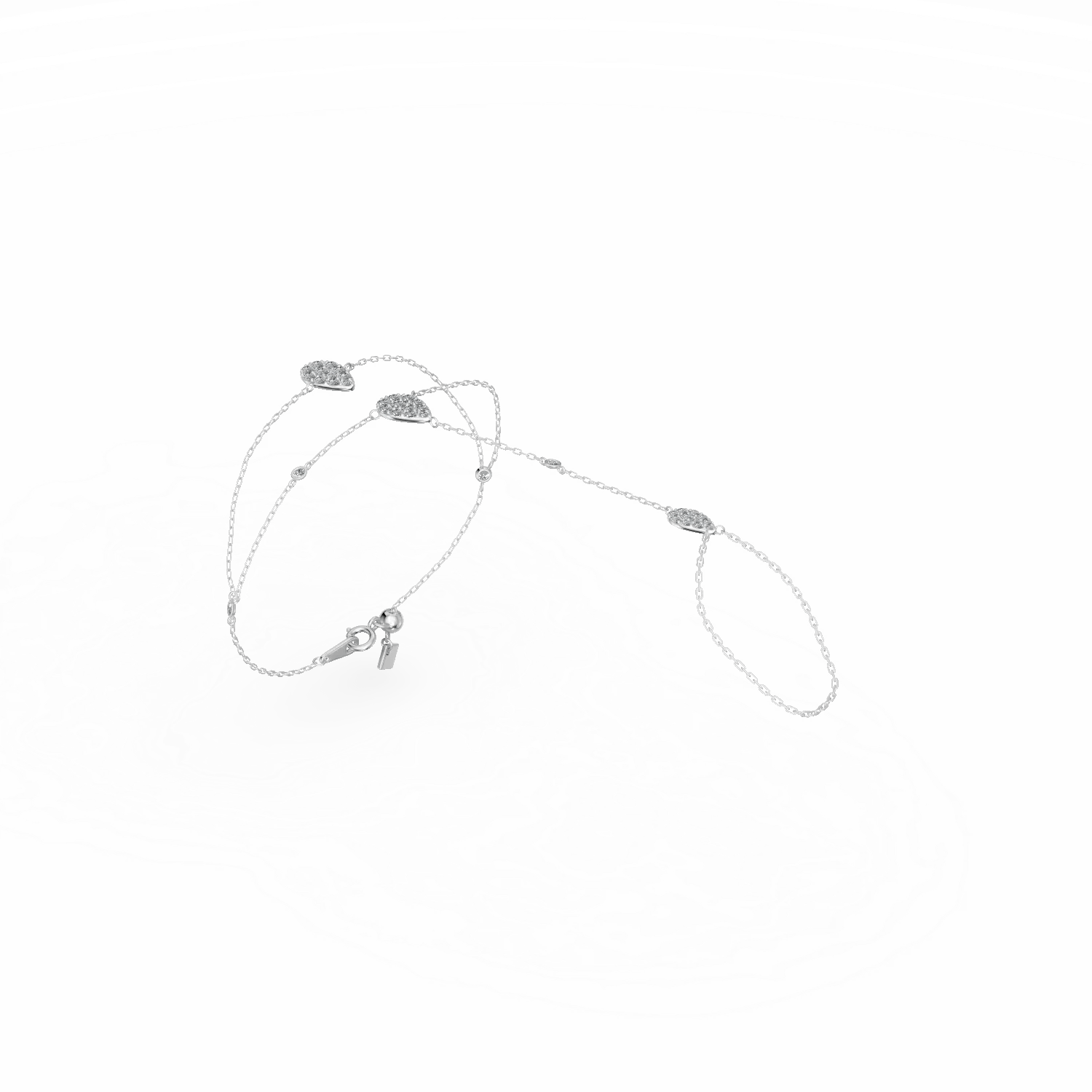 Brățară cu inel din aur alb și diamante de 0.8ct Brățară cu inel din aur alb și diamante de 0.8ct