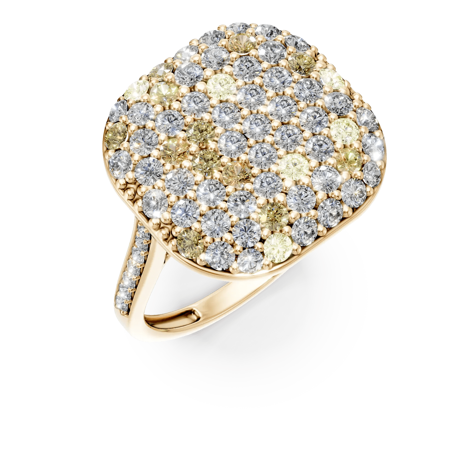 Inel din aur galben cu diamante microsetting de 2.01ct Inel din aur galben cu diamante microsetting de 2.01ct