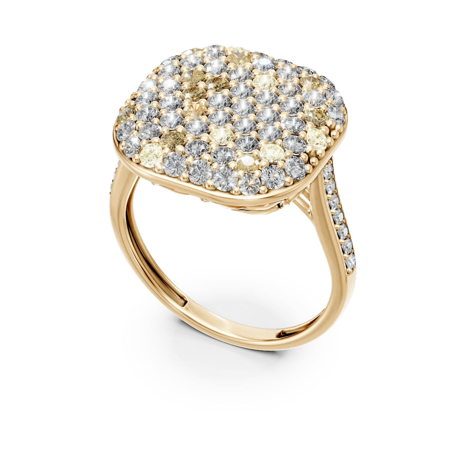 Inel din aur galben cu diamante microsetting Inel din aur galben cu diamante microsetting