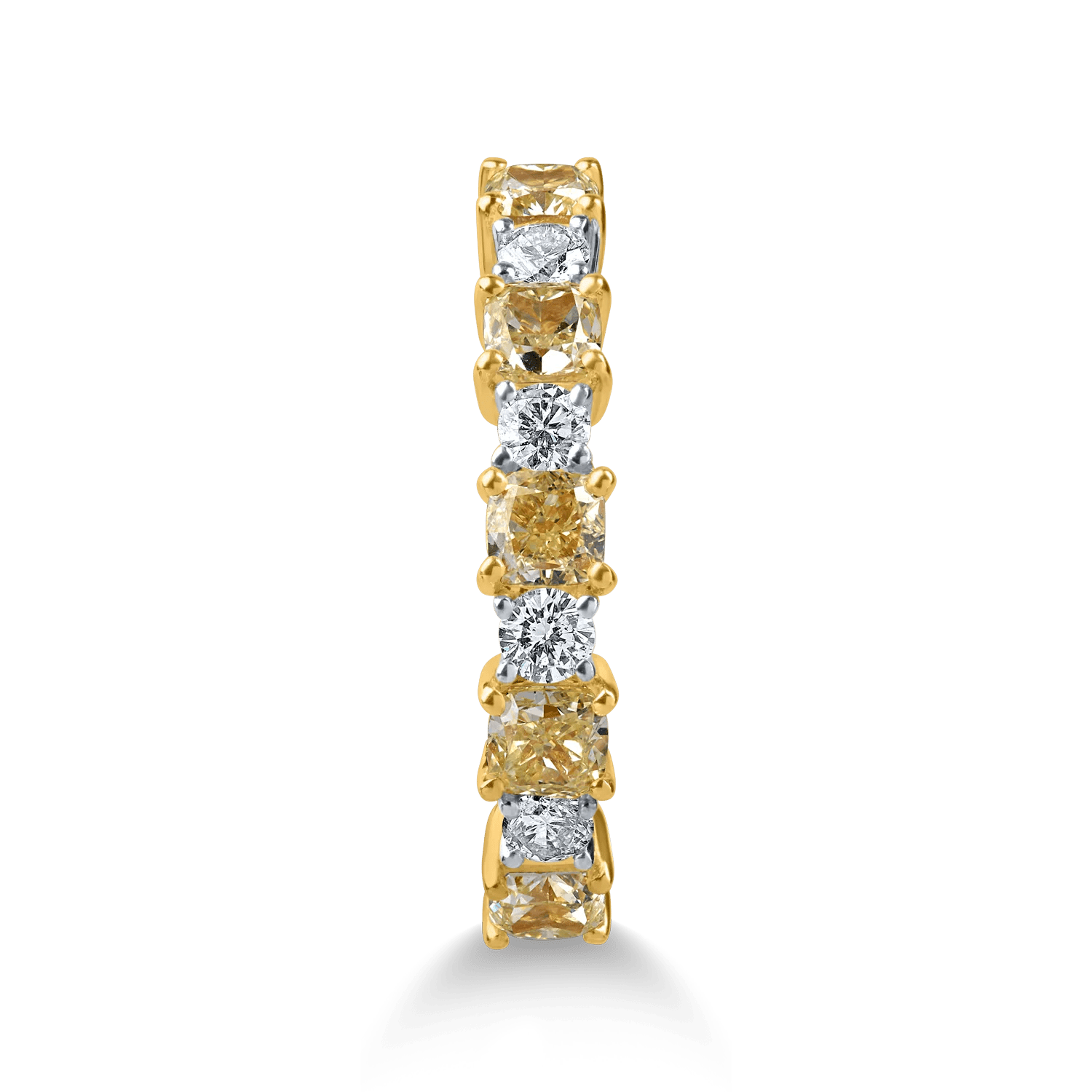 Inel semi eternity din aur alb-galben cu diamante Inel semi eternity din aur alb-galben cu diamante