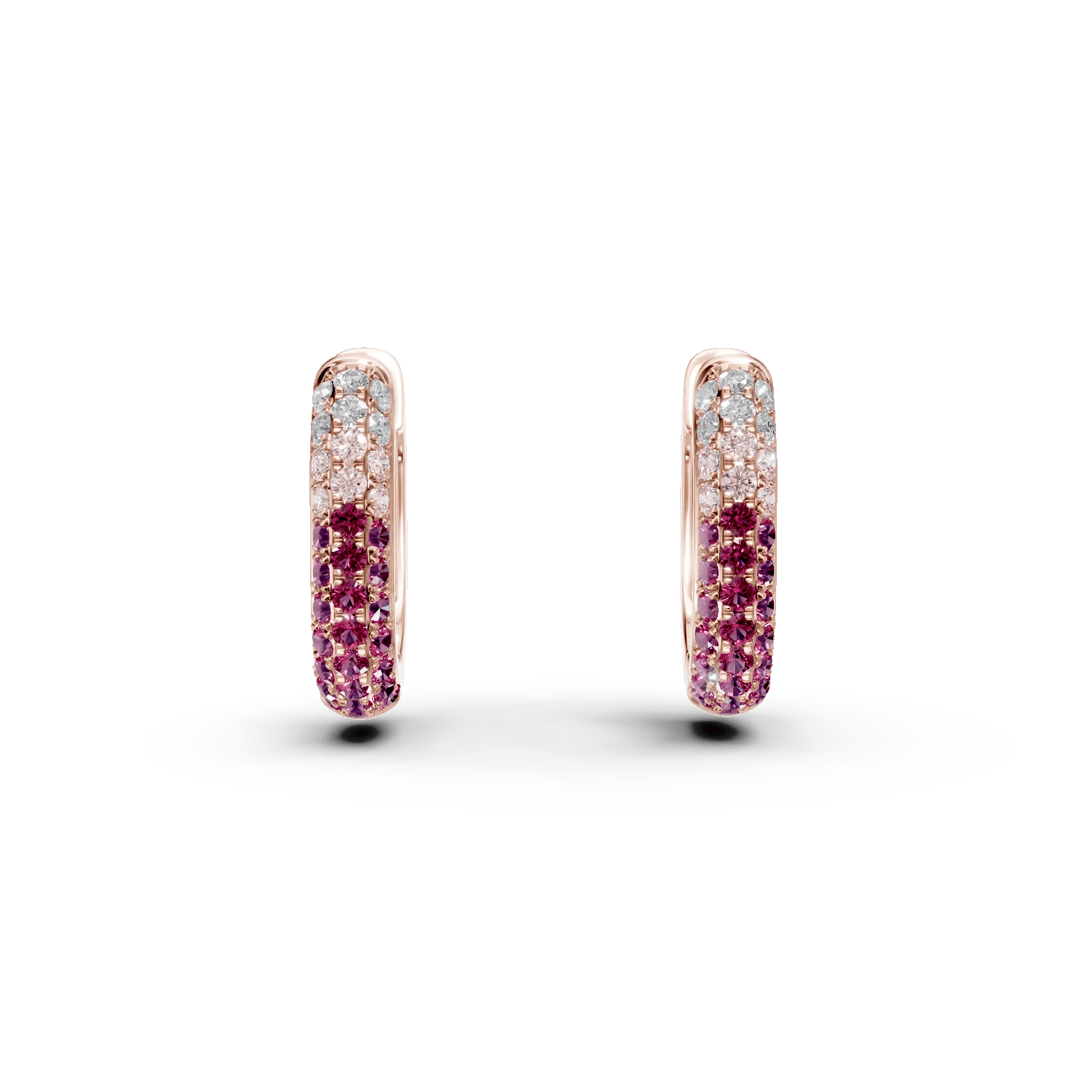 Cercei din aur roz cu pietre prețioase de 0.76ct Cercei din aur roz cu pietre prețioase de 0.76ct