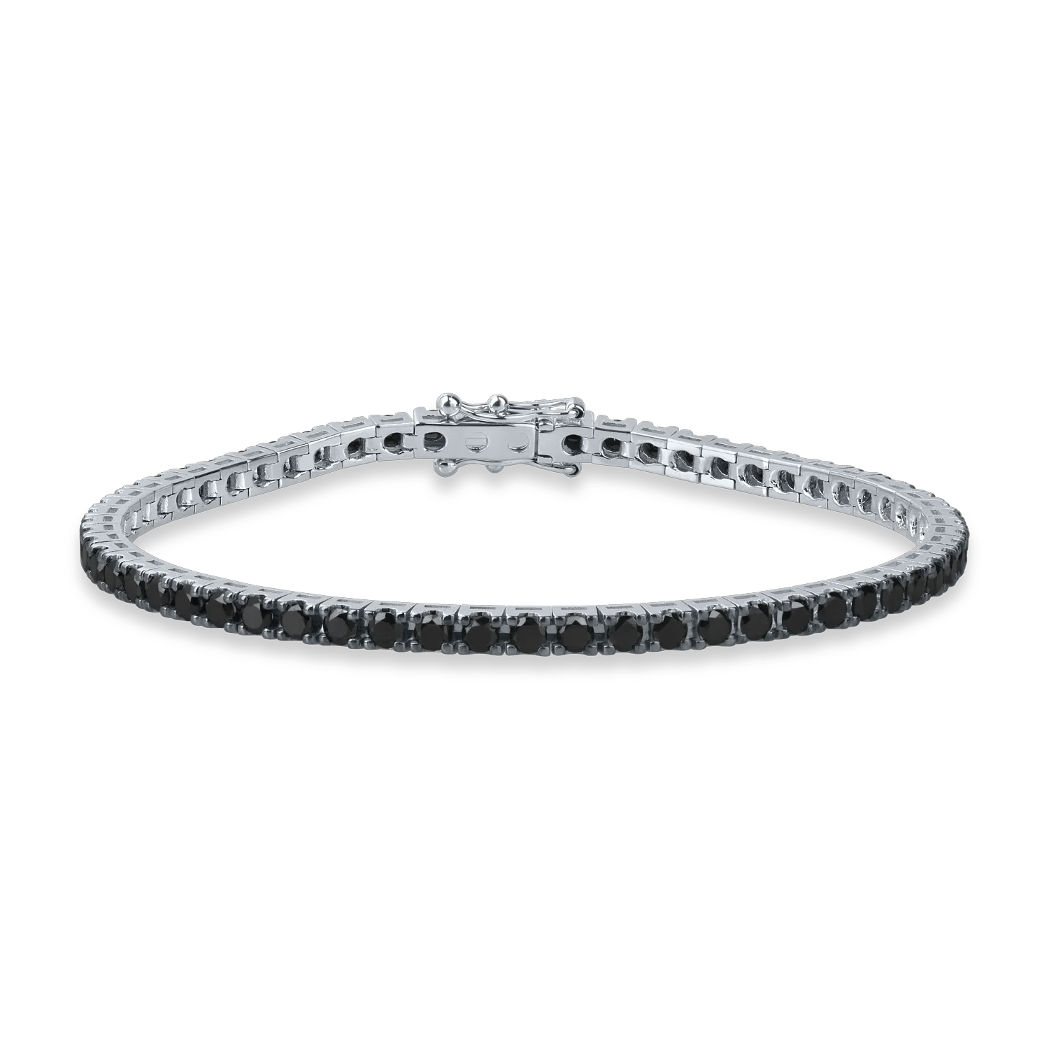 Brățară tennis din aur alb cu diamante negre de 3.2ct Brățară tennis din aur alb cu diamante negre de 3.2ct