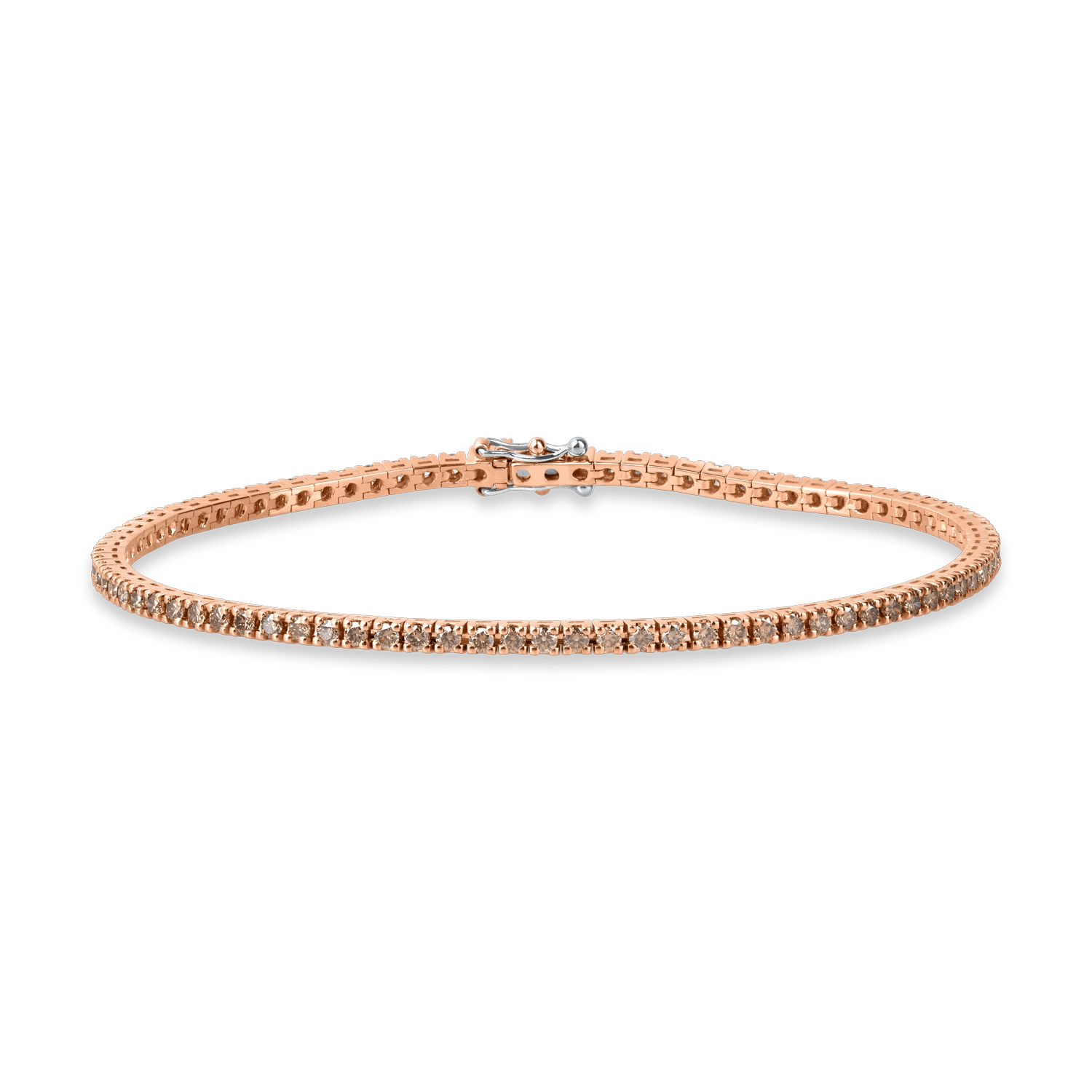 Brățară tennis pentru bărbați din aur roz cu diamante maro de 2.6ct Brățară tennis pentru bărbați din aur roz cu diamante maro de 2.6ct