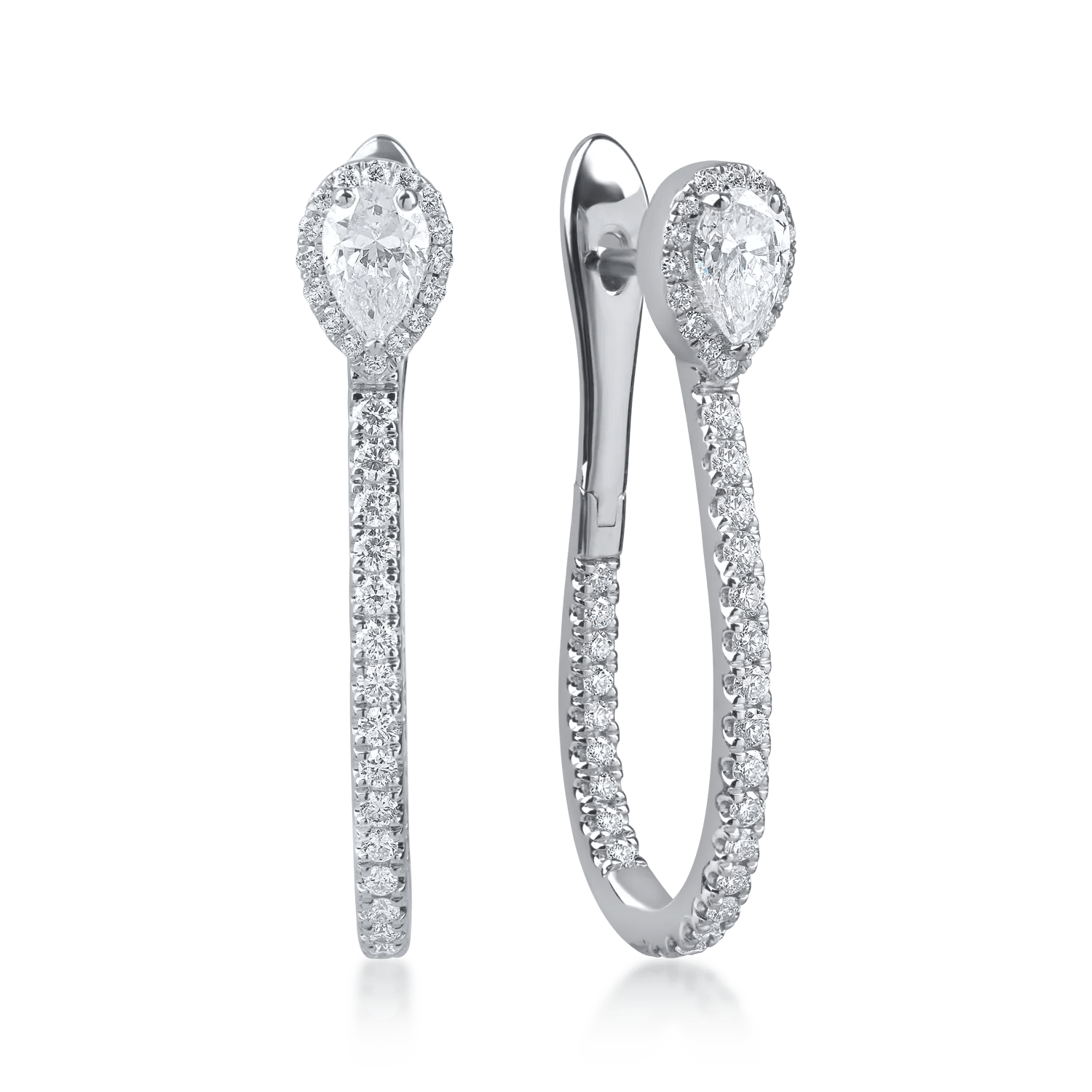 Cercei din aur alb cu diamante microsetting de 1.4ct Cercei din aur alb cu diamante microsetting de 1.4ct