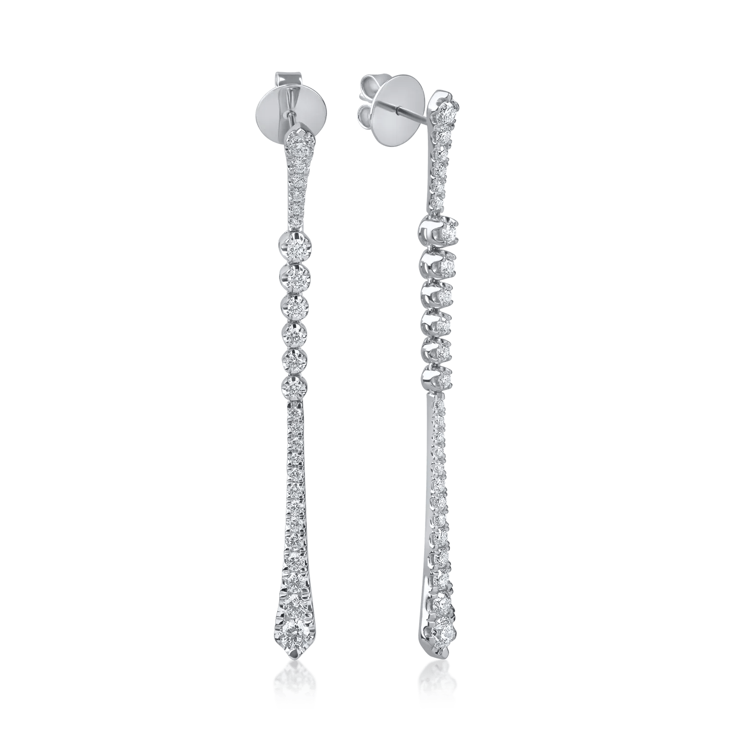 Cercei lungi din aur alb cu diamante de 1.8ct Cercei lungi din aur alb cu diamante de 1.8ct