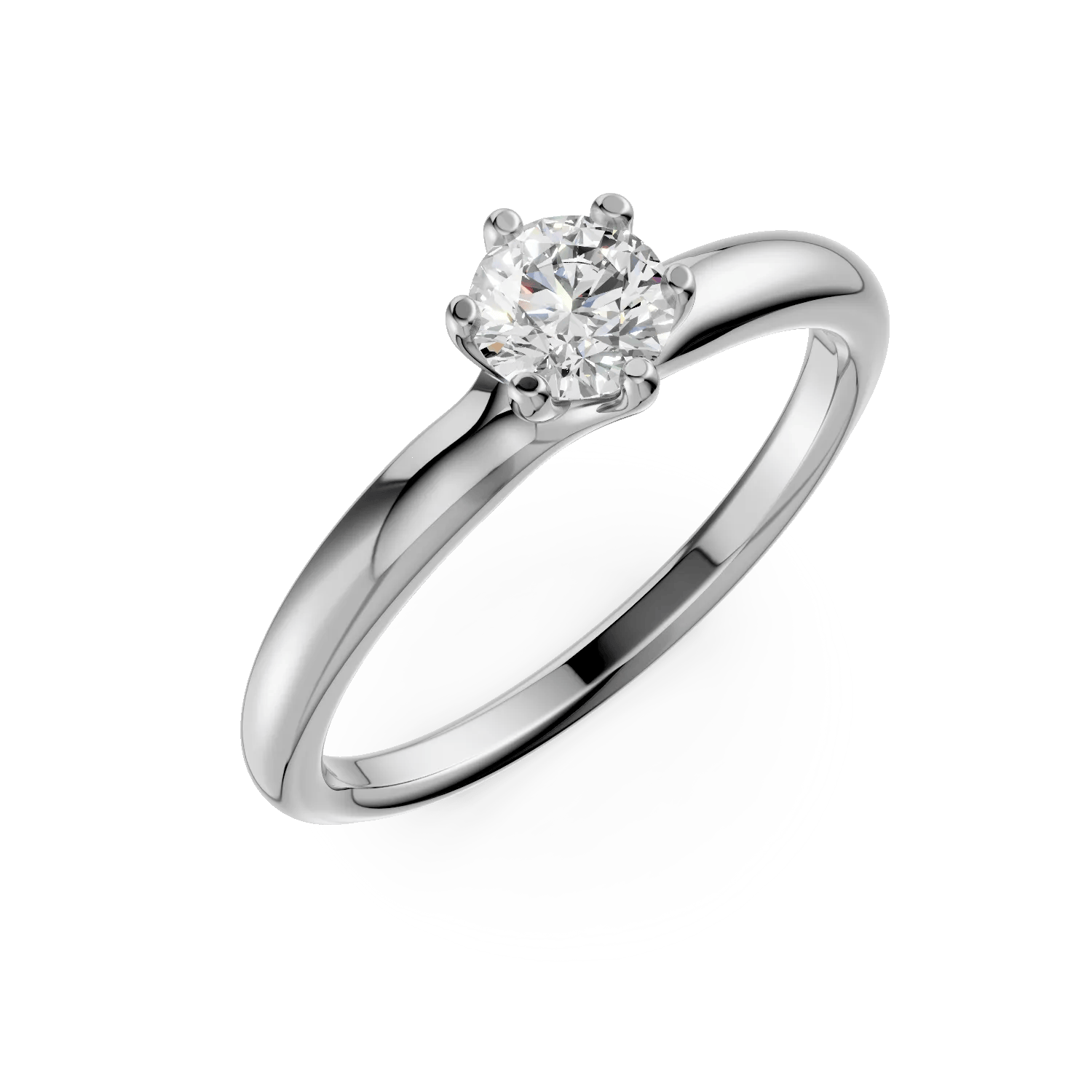 Inel de logodnă din platină cu diamant solitaire de 0.5ct – Teilor Inel de logodnă din platină cu diamant solitaire de 0.5ct – Teilor