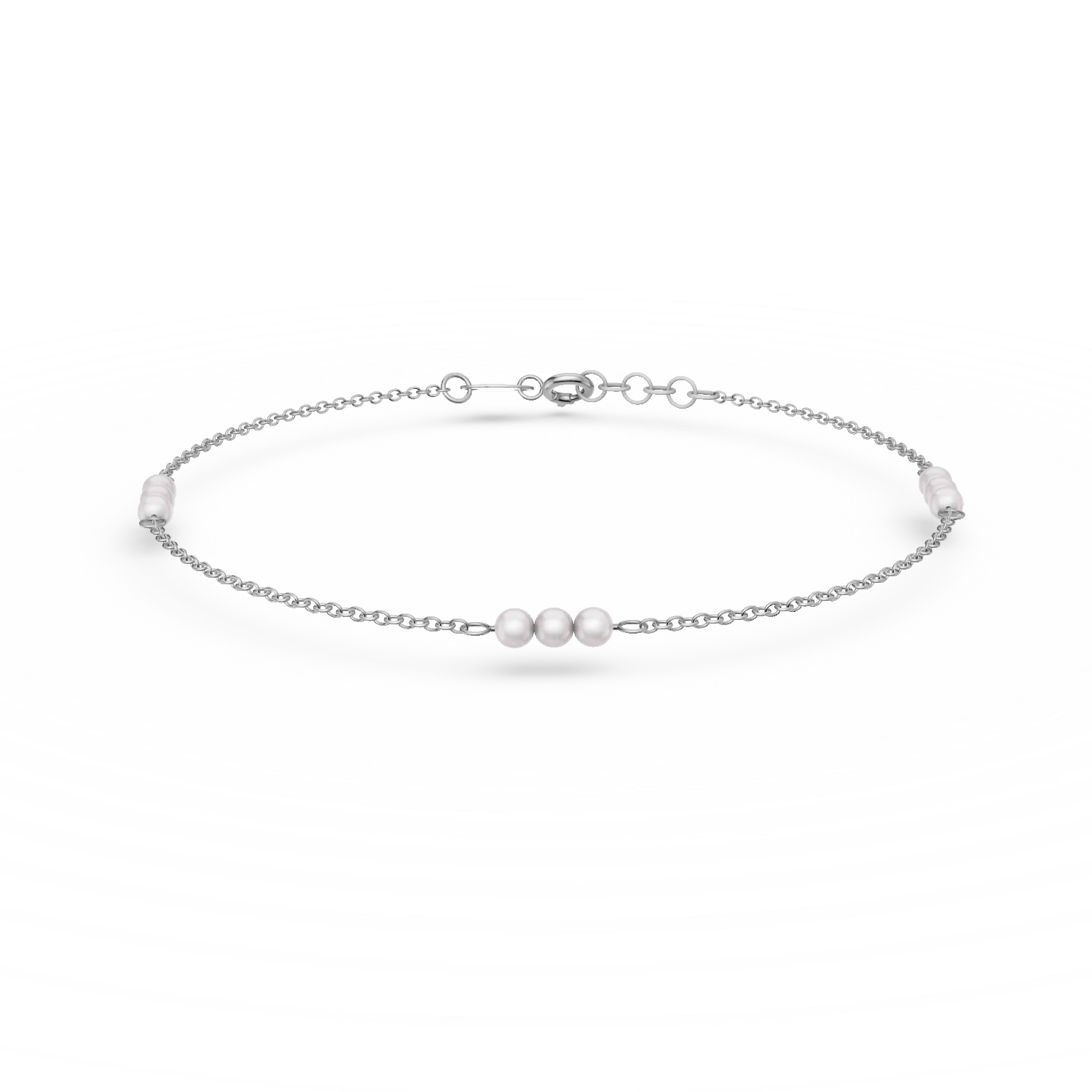 Brățară din aur alb cu perle naturale Brățară din aur alb cu perle naturale