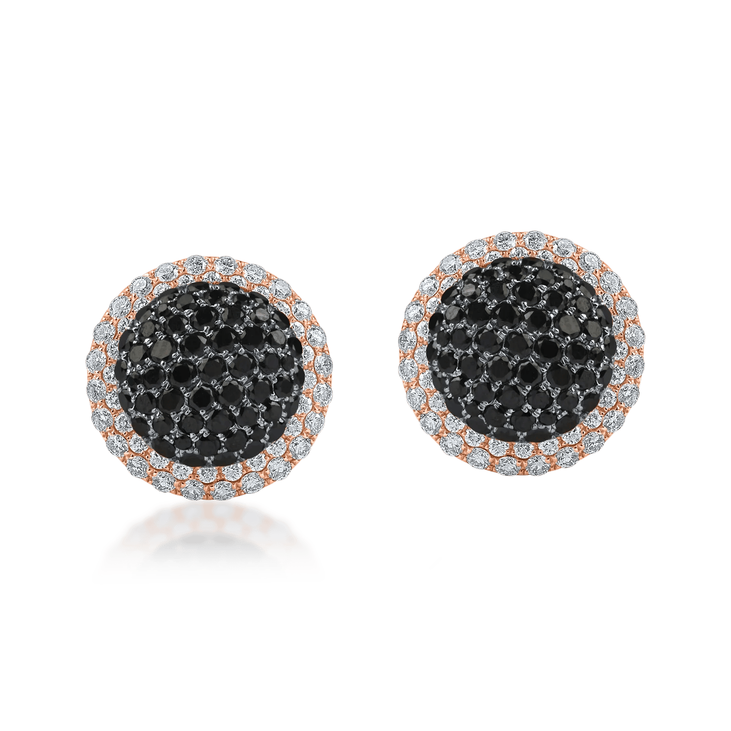 Cercei stud din aur alb-roz cu diamante de 2.7ct – Teilor Cercei stud din aur alb-roz cu diamante de 2.7ct – Teilor
