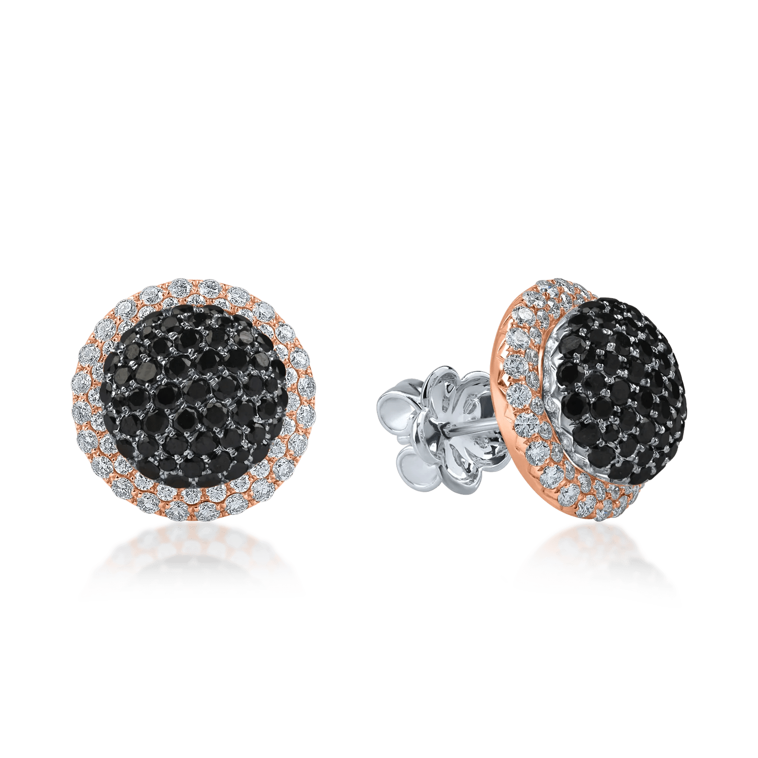 Cercei stud din aur alb-roz cu diamante 2.7ct Cercei stud din aur alb-roz cu diamante 2.7ct