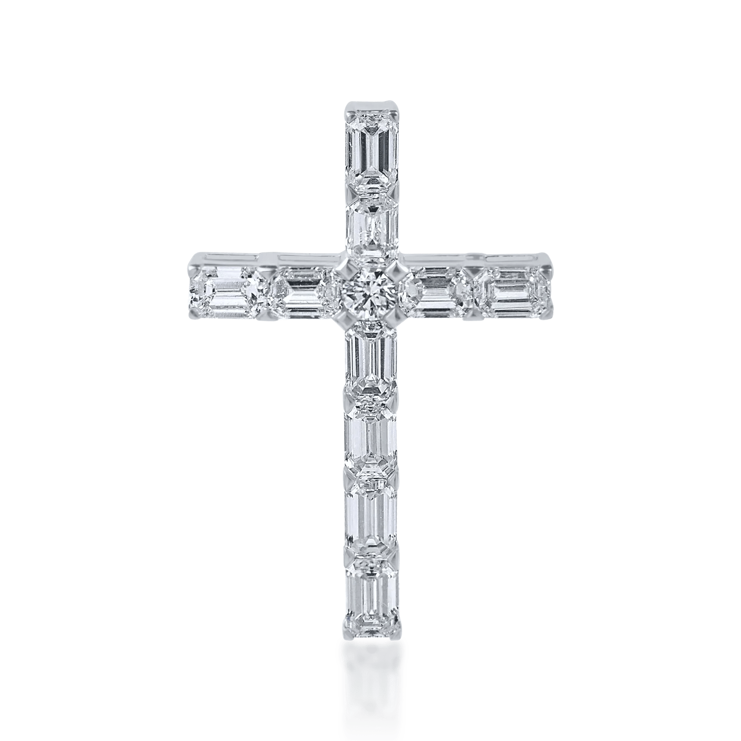 Pandantiv cruce din aur alb cu diamante de 1.9ct Pandantiv cruce din aur alb cu diamante de 1.9ct