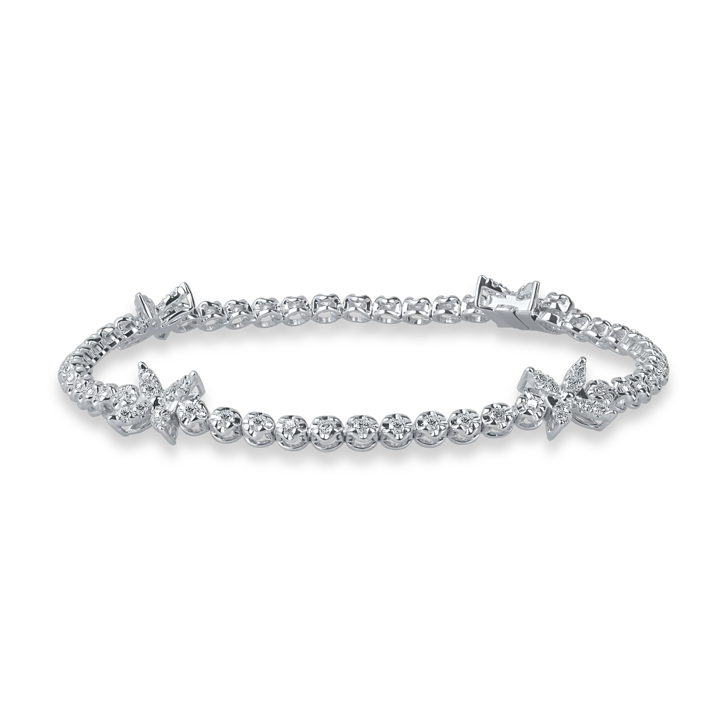 Brățară cu pandantive din aur alb cu diamante de 1.07ct Brățară cu pandantive din aur alb cu diamante de 1.07ct