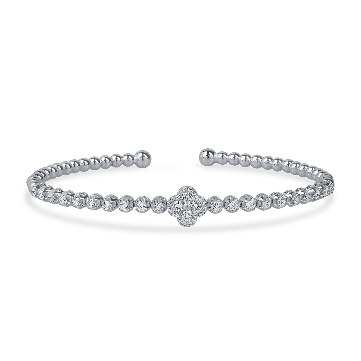 Brățară fixă din aur alb cu diamante de 0.8ct Brățară fixă din aur alb cu diamante de 0.8ct