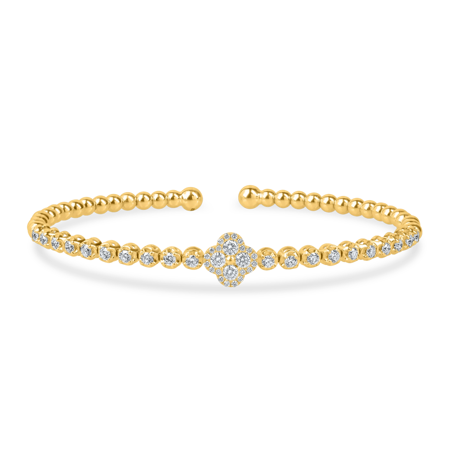 Brățară fixă din aur galben cu diamante de 0.8ct Brățară fixă din aur galben cu diamante de 0.8ct