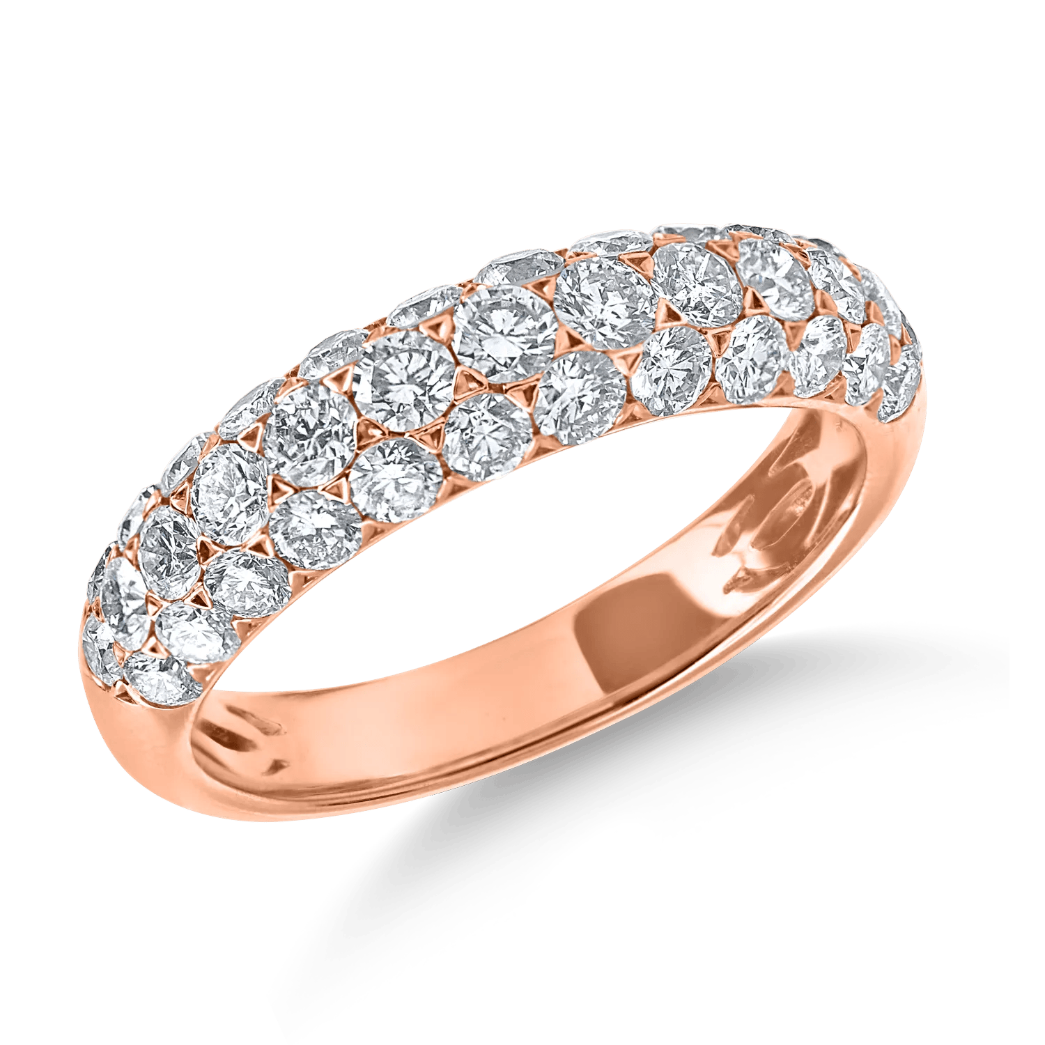 Inel semi eternity din aur roz cu diamante de 1.4ct – Teilor Inel semi eternity din aur roz cu diamante de 1.4ct – Teilor