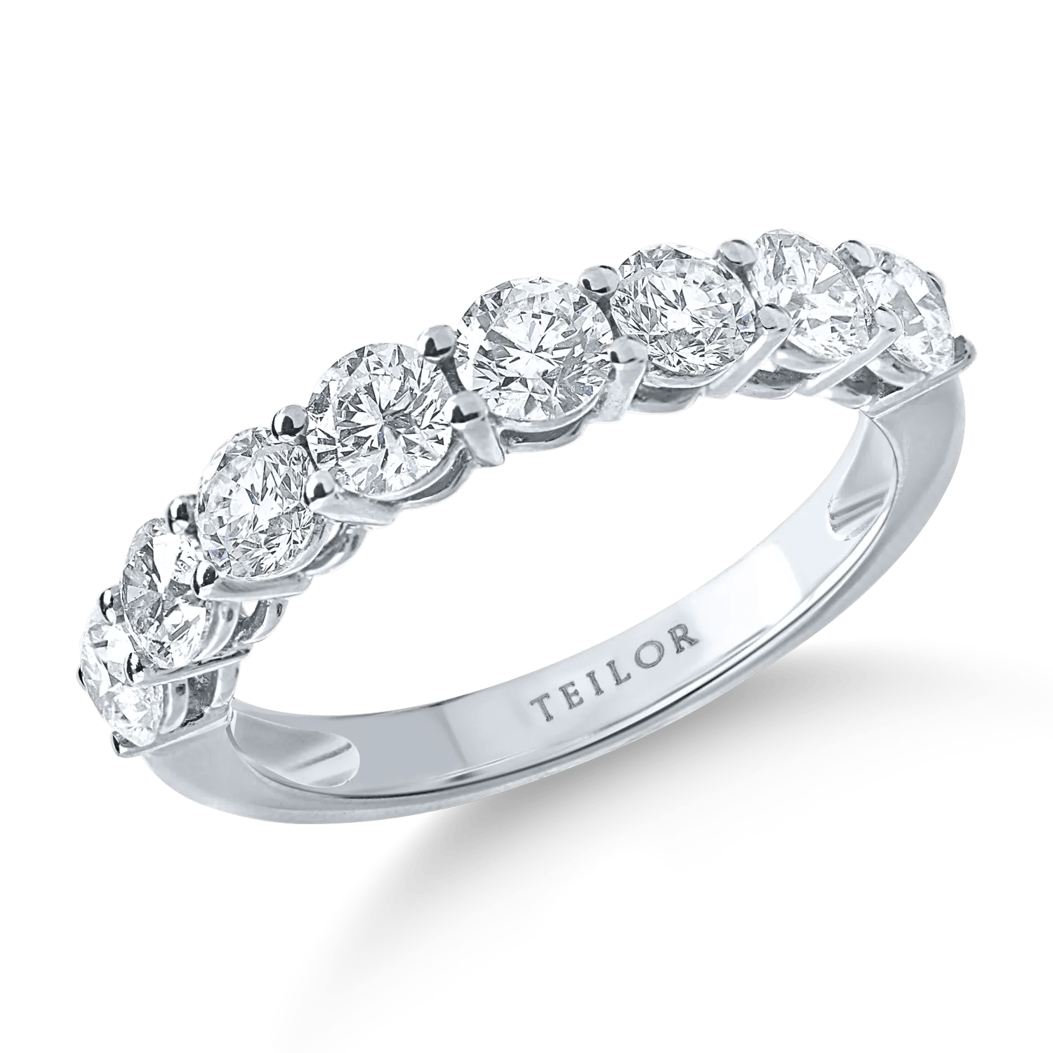 Inel semieternity din aur alb cu diamante 1.5ct Inel semieternity din aur alb cu diamante 1.5ct