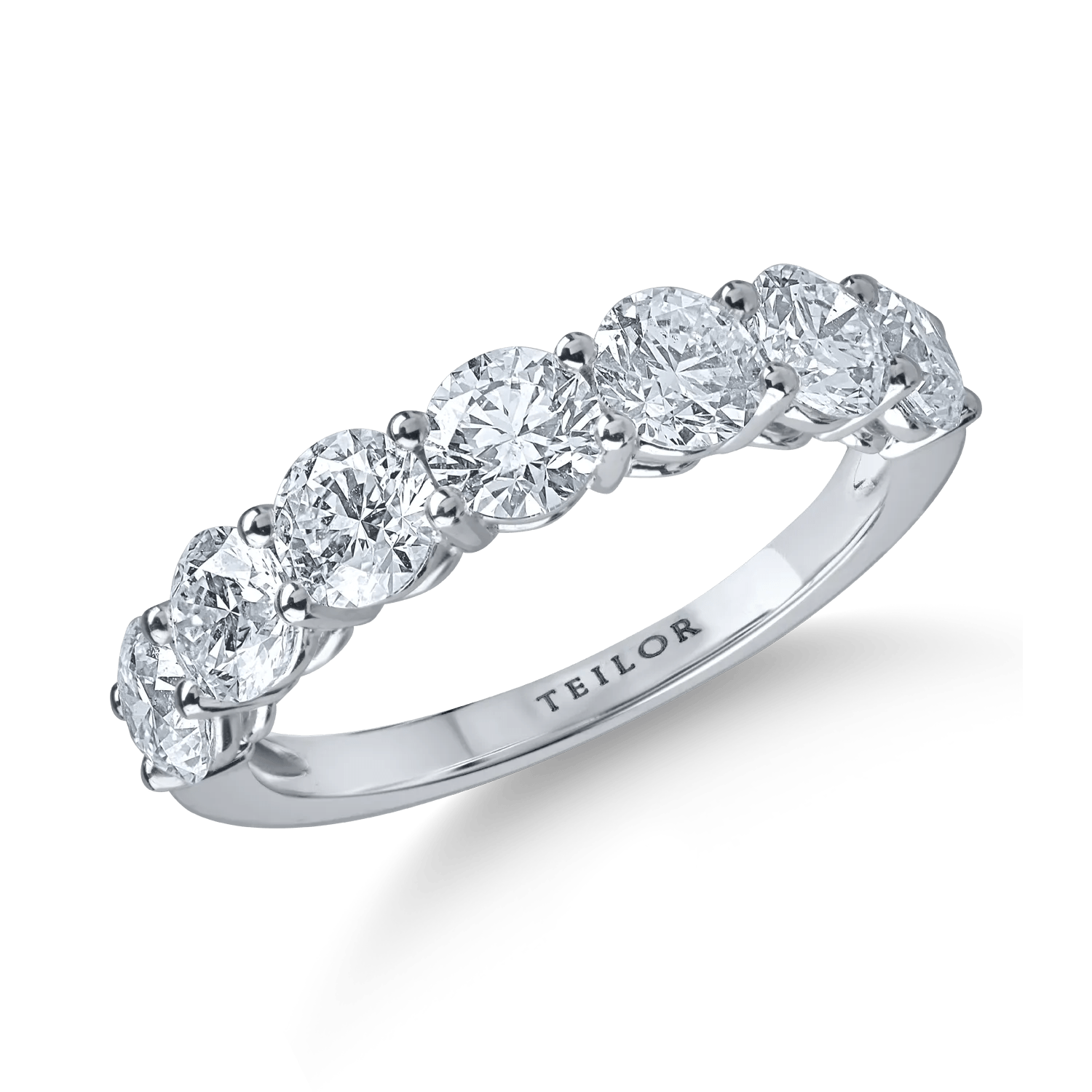 Inel semieternity din aur alb cu diamante de 2.1ct Inel semieternity din aur alb cu diamante de 2.1ct