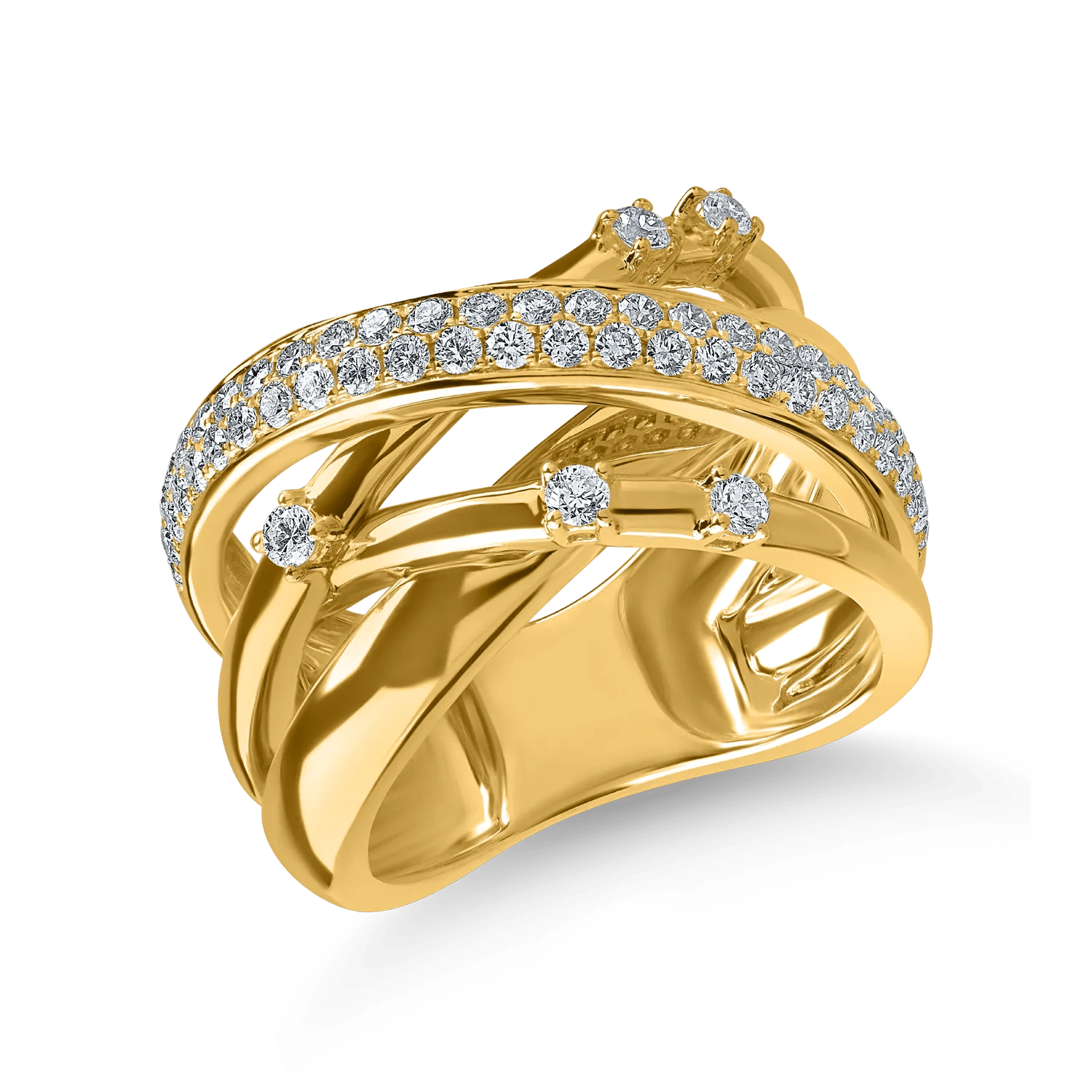 Inel din aur galben cu diamante de 0.8ct Inel din aur galben cu diamante de 0.8ct
