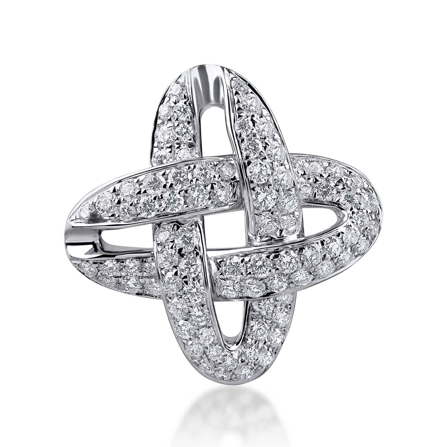 Pandantiv geometric din aur alb cu diamante de 0.8ct Pandantiv geometric din aur alb cu diamante de 0.8ct