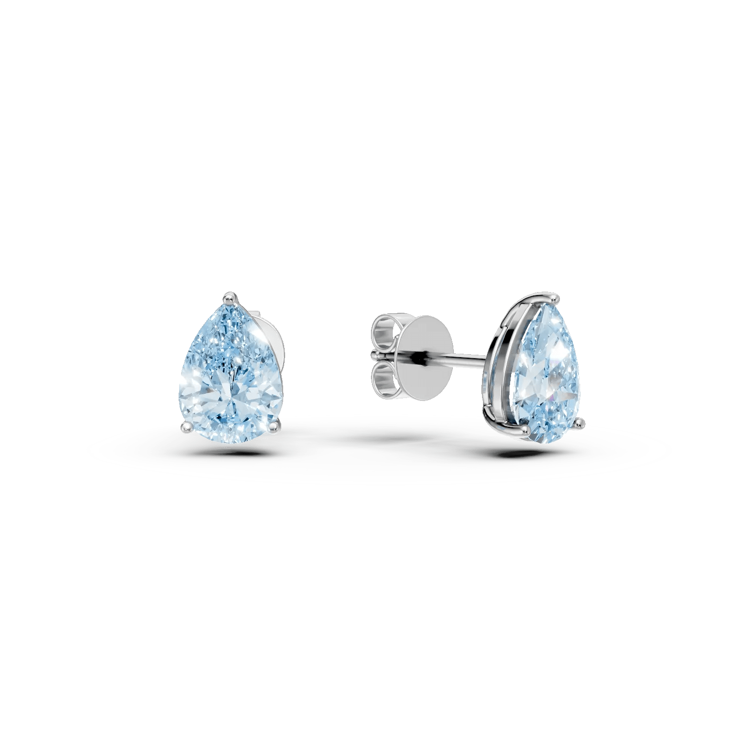 Cercei lacrimă din aur alb cu topaze london blue pear de 1.6ct Cercei lacrimă din aur alb cu topaze london blue pear de 1.6ct