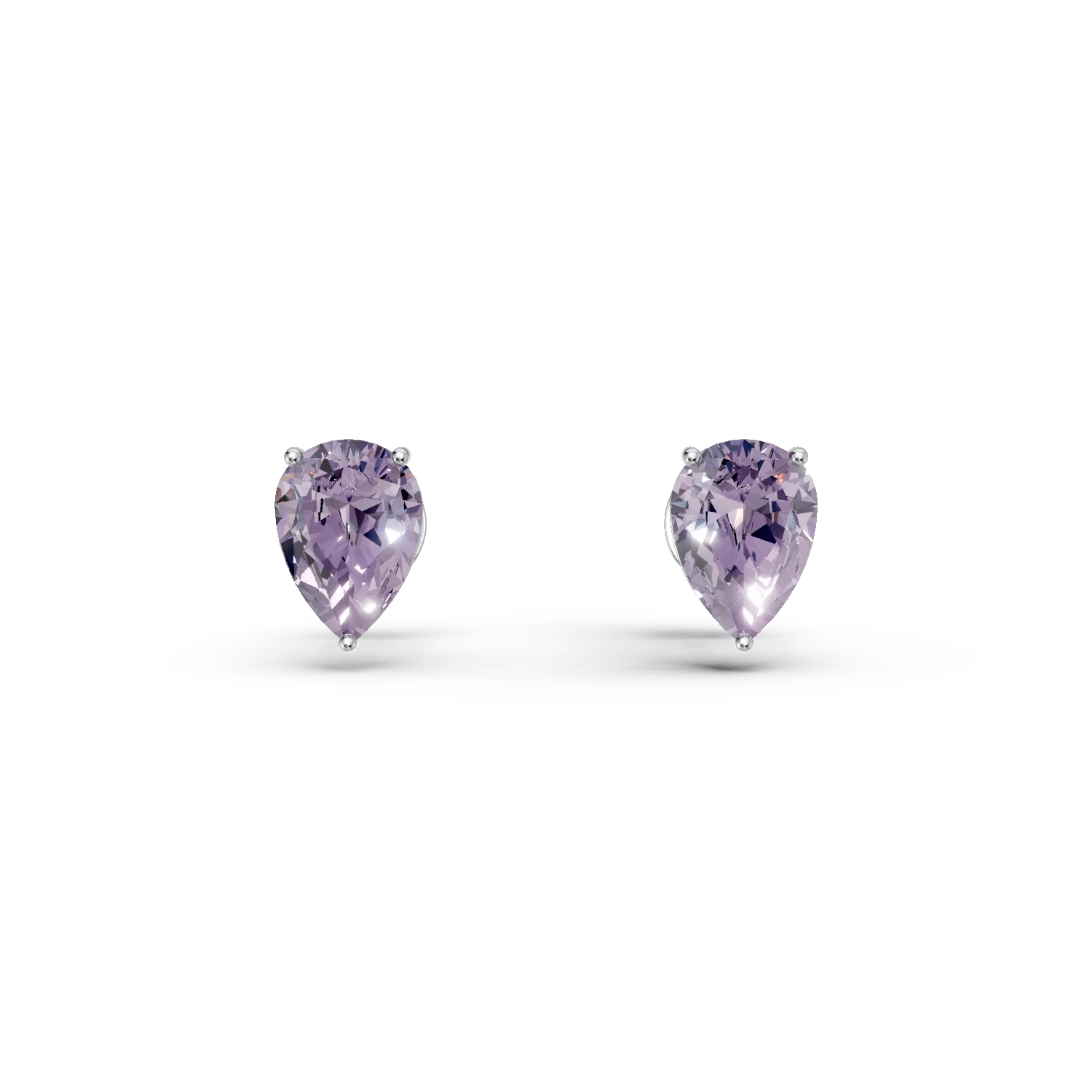 Cercei din aur alb cu ametiste pear de 1.3ct Cercei din aur alb cu ametiste pear de 1.3ct