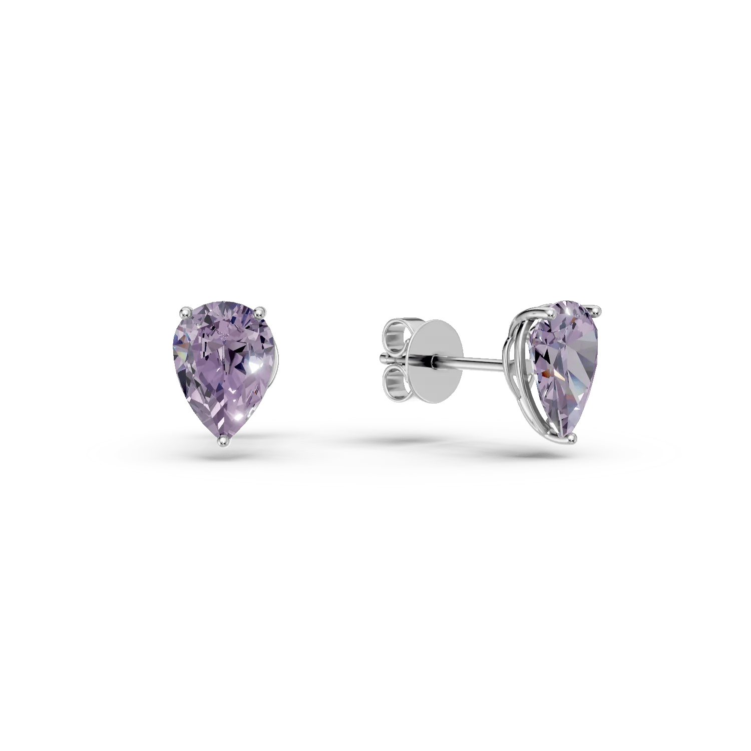 Cercei din aur alb cu ametiste pear de 1.3ct Cercei din aur alb cu ametiste pear de 1.3ct