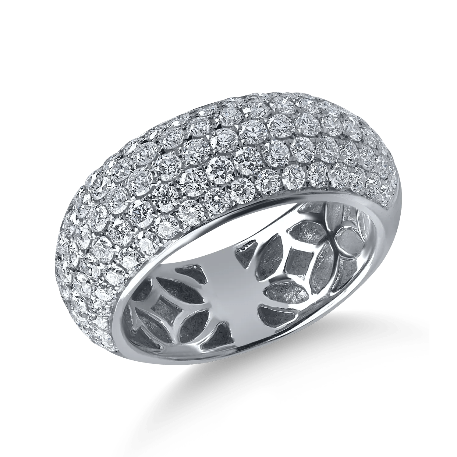 Inel semieternity din aur alb cu diamante de 1.9ct Inel semieternity din aur alb cu diamante de 1.9ct