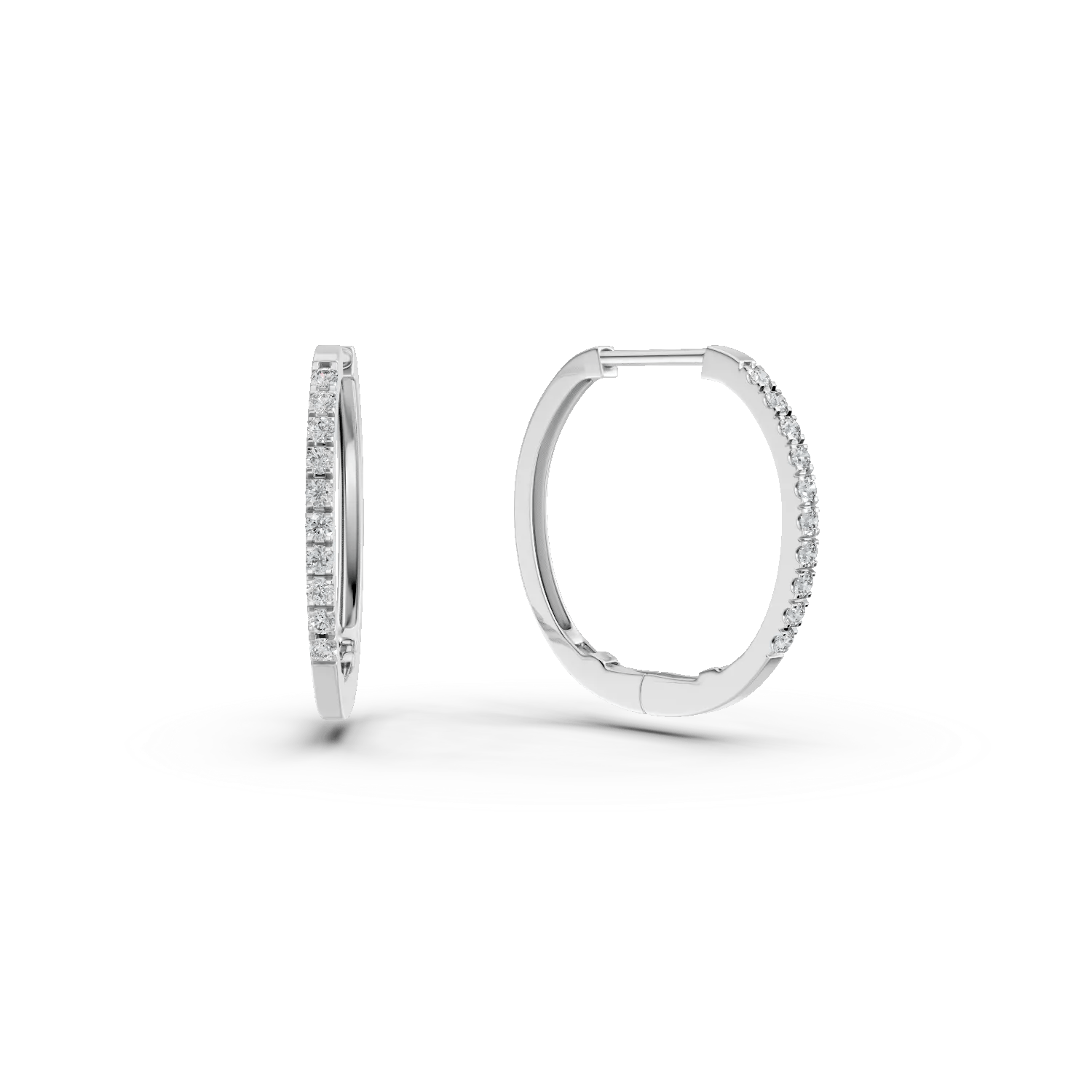 Cercei creole din aur alb cu diamante de 0.2ct – Teilor Cercei creole din aur alb cu diamante de 0.2ct – Teilor