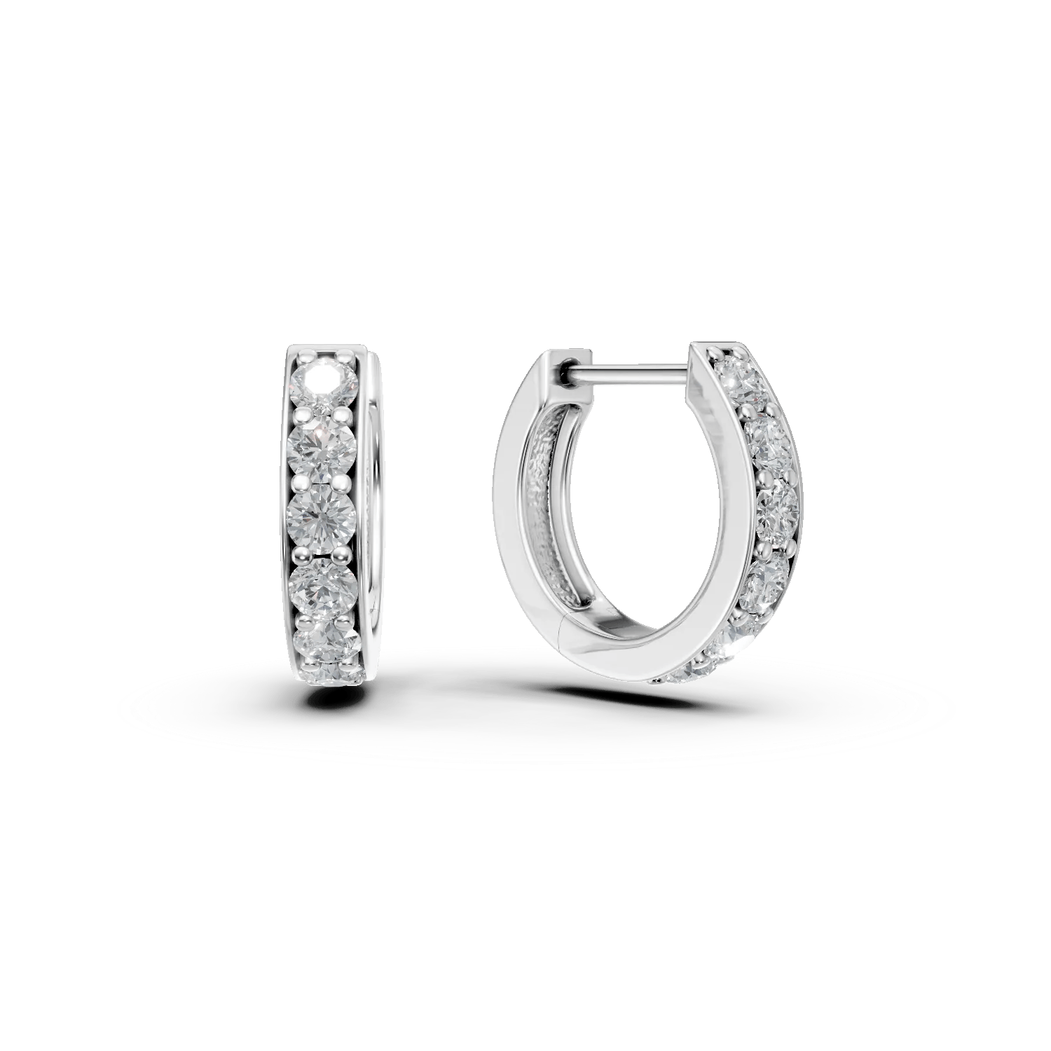Cercei creole din aur alb cu diamante de 0.3ct – Teilor Cercei creole din aur alb cu diamante de 0.3ct – Teilor