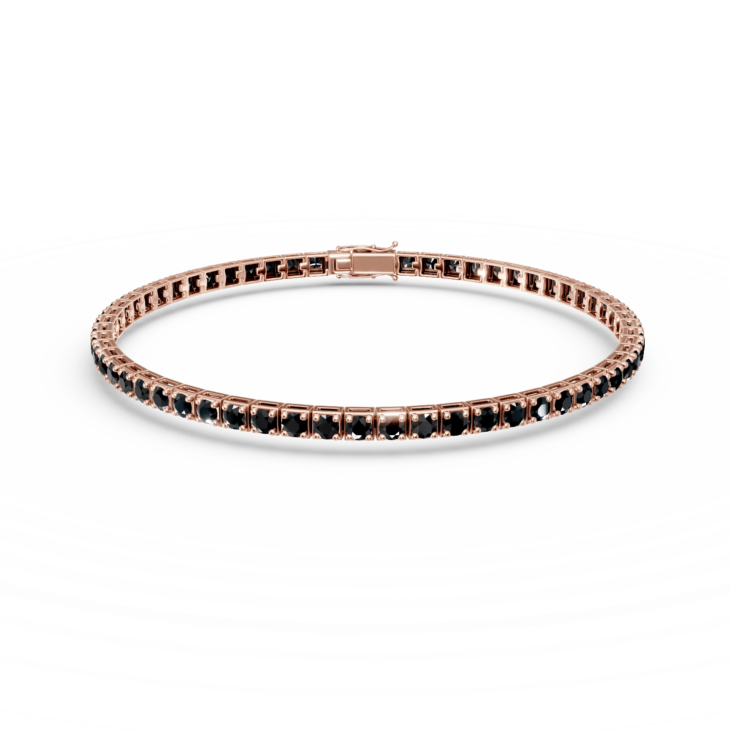 Brățară tennis din aur roz cu diamante negre de 4.6ct Brățară tennis din aur roz cu diamante negre de 4.6ct