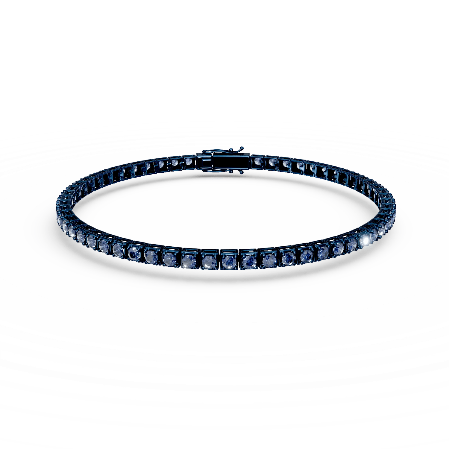 Brățară tennis din aur albastru cu diamante albastre de 1.8ct Brățară tennis din aur albastru cu diamante albastre de 1.8ct