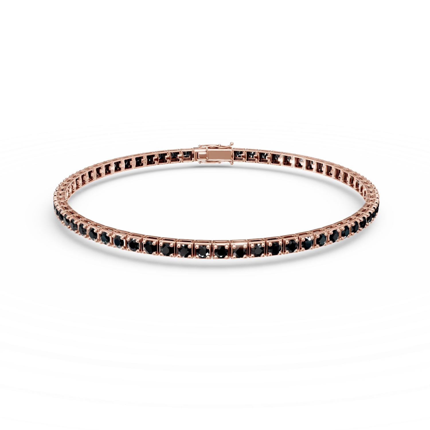 Brățară tennis din aur roz cu diamante negre de 3.4ct Brățară tennis din aur roz cu diamante negre de 3.4ct