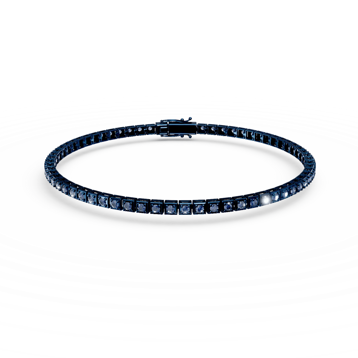 Brățară tennis din aur albastru cu diamante albastre de 1.7ct Brățară tennis din aur albastru cu diamante albastre de 1.7ct