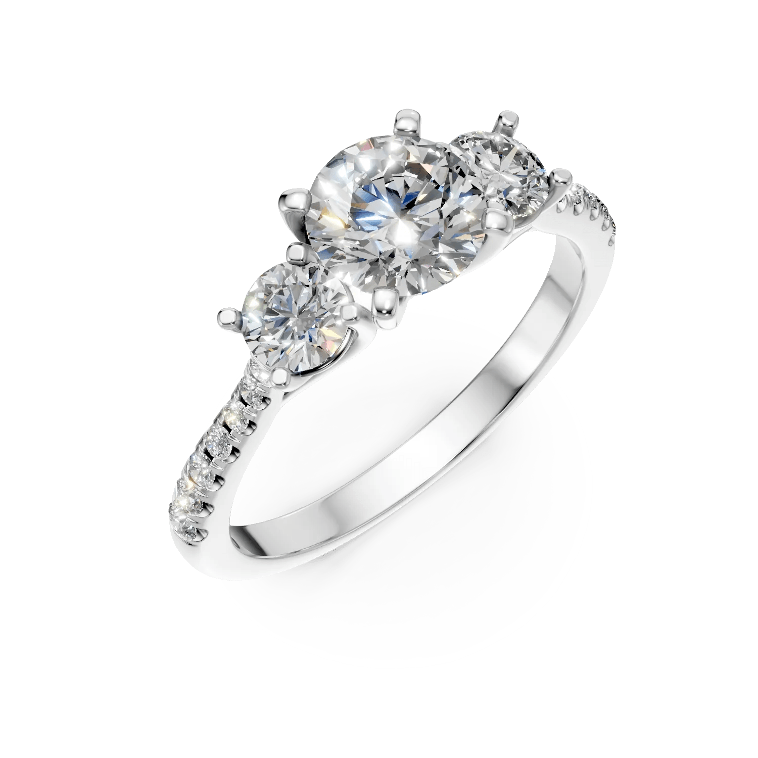 Inel din aur alb cu diamante create în laborator de 1.7ct Inel din aur alb cu diamante create în laborator de 1.7ct