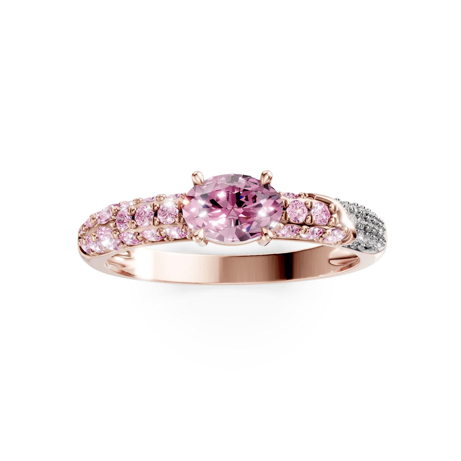Inel din aur roz cu safire și diamante – Teilor Inel din aur roz cu safire și diamante – Teilor