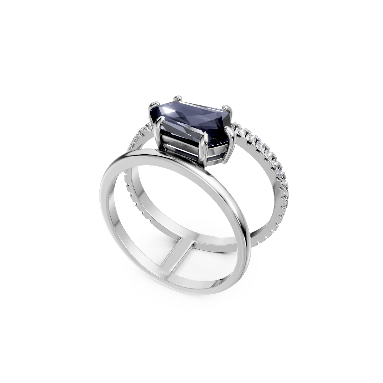 Inel geometric din aur alb cu topaz london blue – Teilor Inel geometric din aur alb cu topaz london blue – Teilor