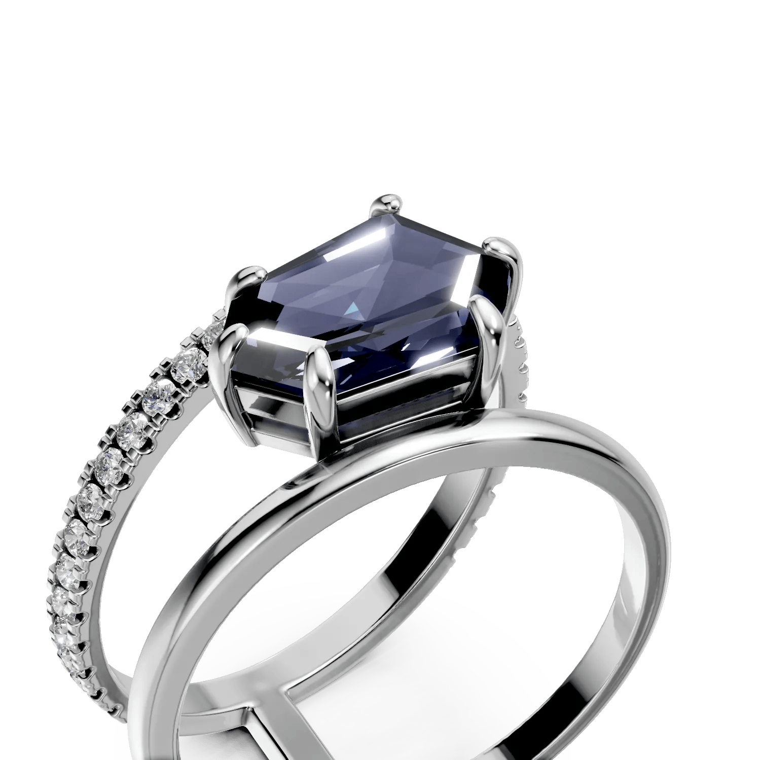 Inel geometric din aur alb cu topaz london blue – Teilor Inel geometric din aur alb cu topaz london blue – Teilor